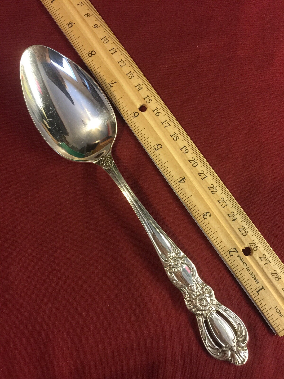 Grand Heritage International Silverplate Solid Serving Spoon NOS NEW!
