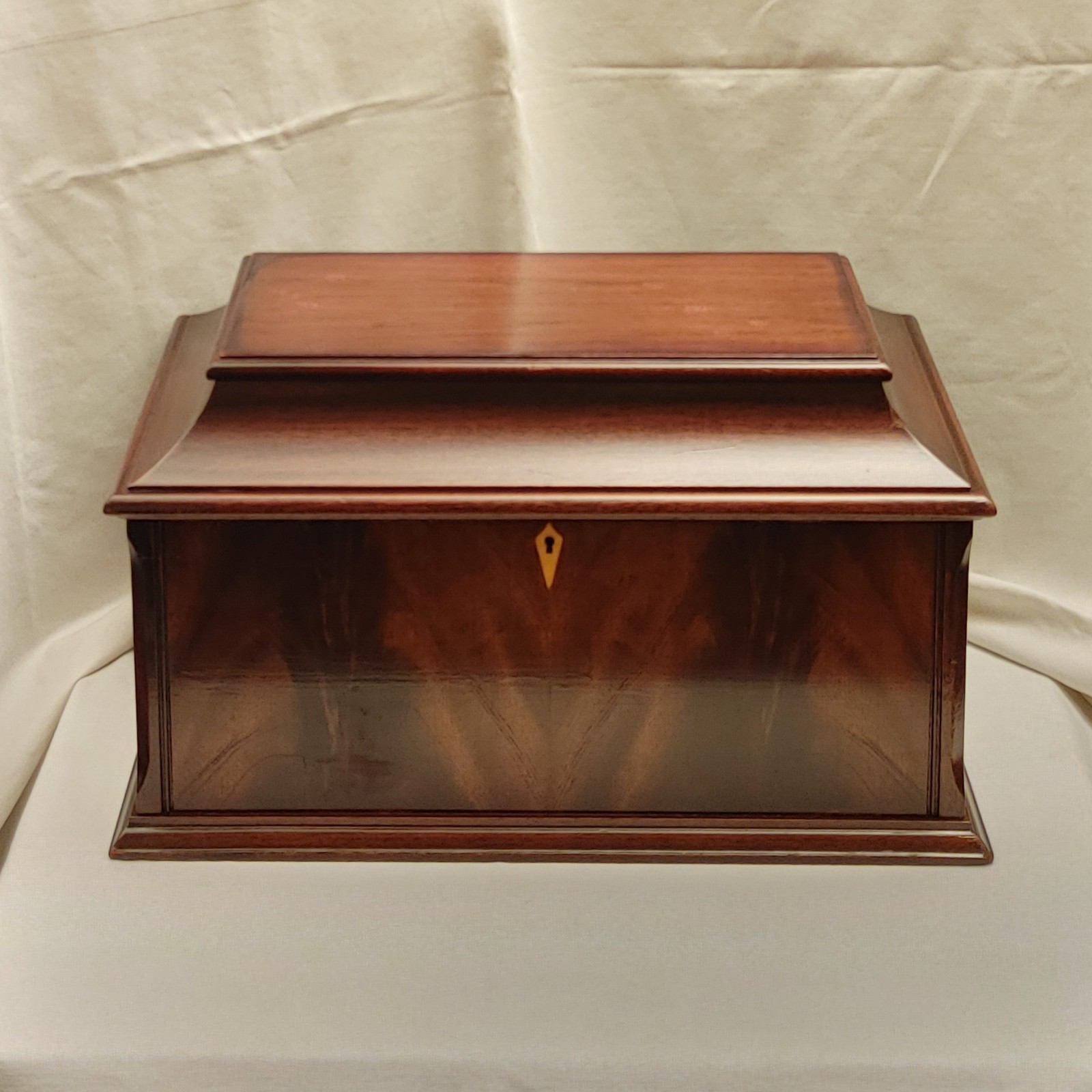 Antique Vintage Queen Anne Silver Chest Box Silverware Flatware Wood Tantalus