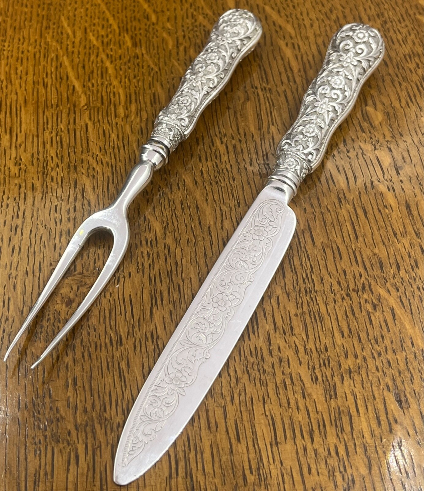 Good quality Indian silver cutlery set – 2 prong fork