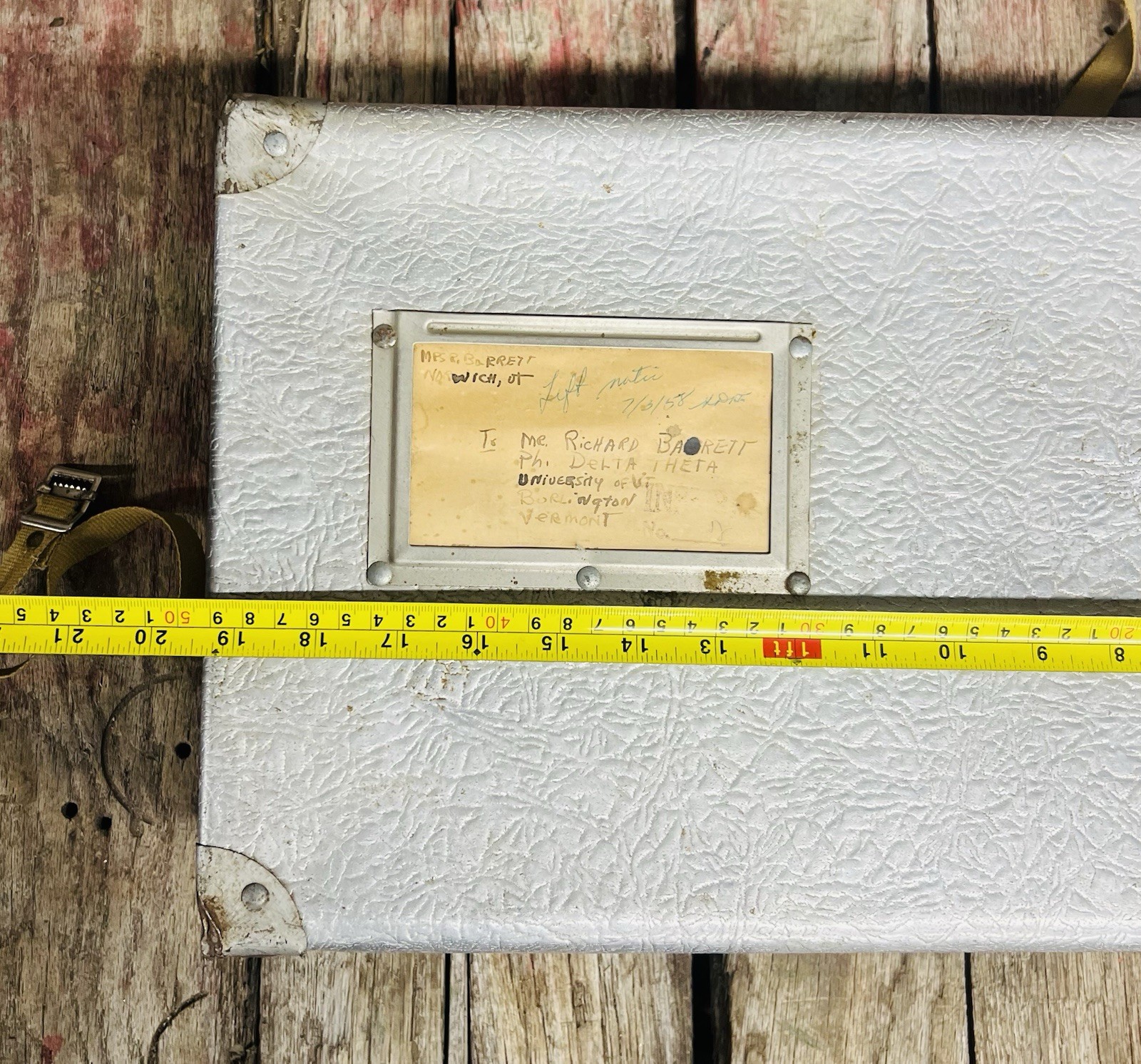 Vintage 1950’s Original Mid Century Aluminum Shipping Trunk Container Steampunk