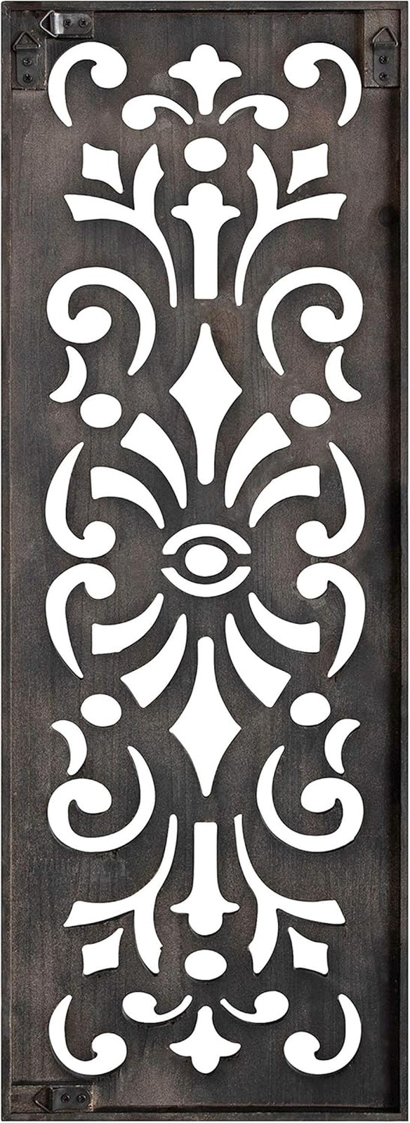 Rustic Gray and Brown Wall Panel, 12×31.5 Farmhouse Lattice Decor