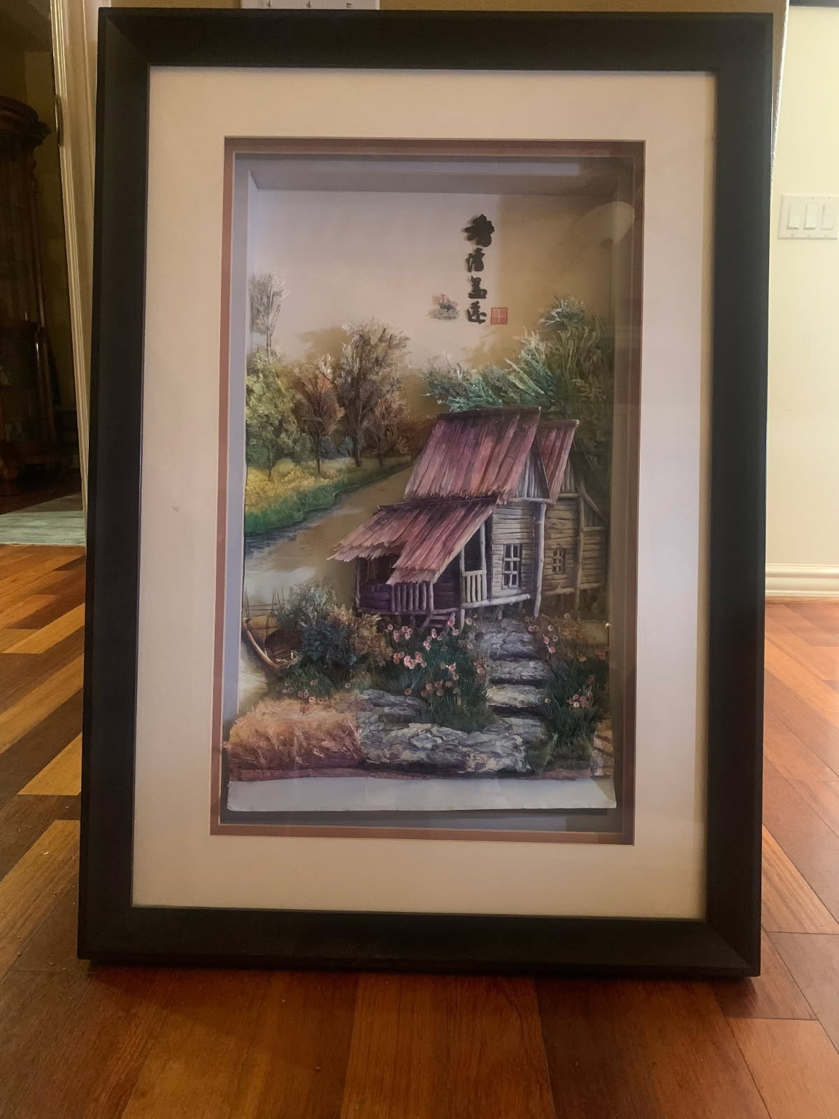 Preowned Original Taiwanese 3D shadow box painting by Iris Chen