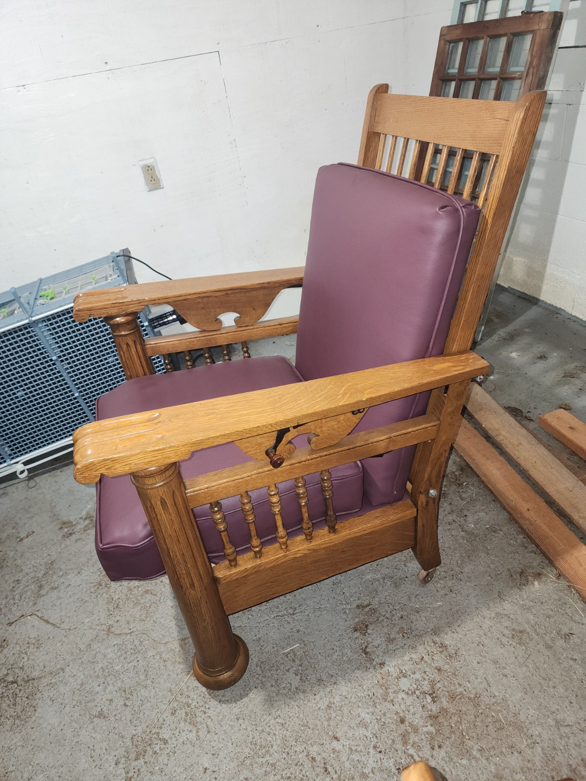 Antique 1890’s Solid Oak Reclining Chair. Beautifully Restored, And Fully…