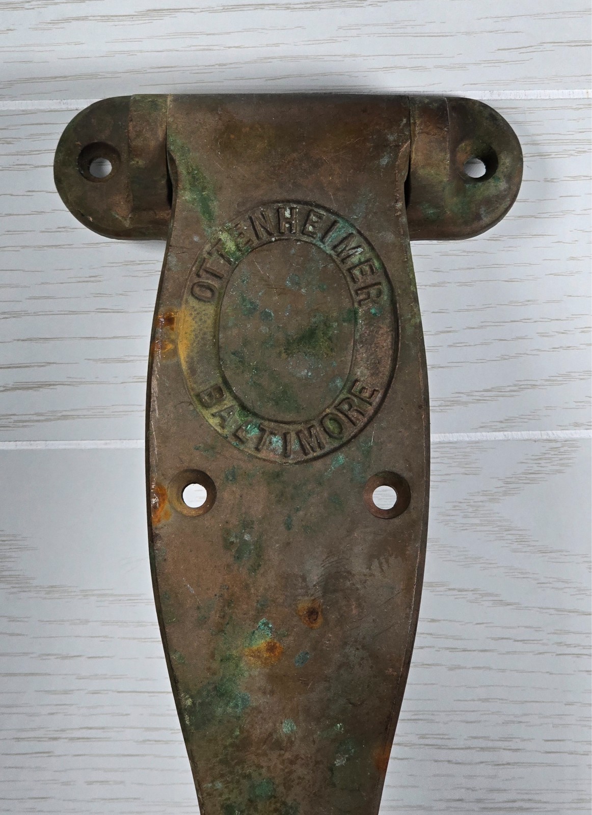 Ottenheimer Solid Brass Barn Door Strap Hinge 12″ Antique Hardware Baltimore USA