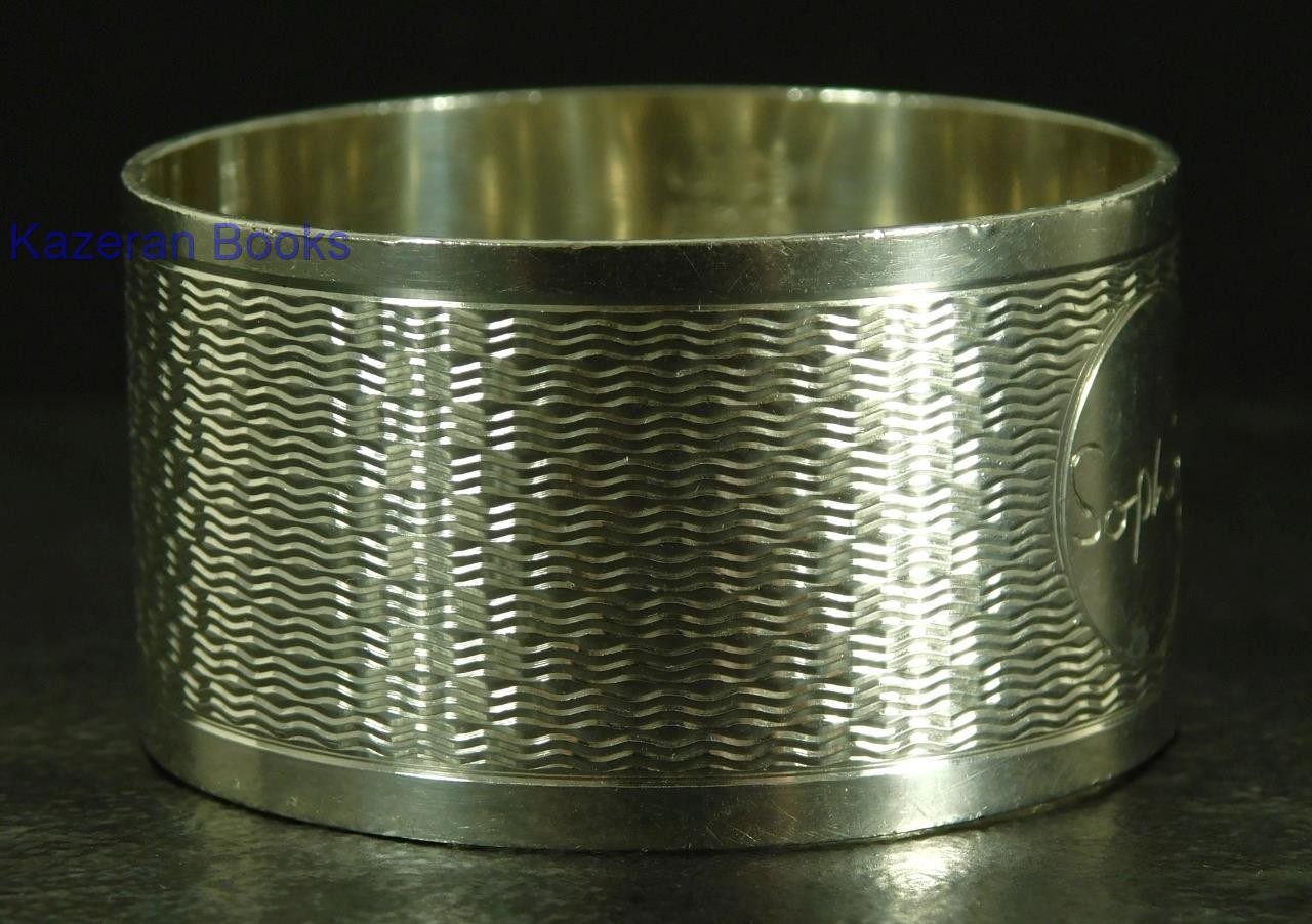 Vintage Solid Sterling Silver Napkin Ring 1971 By J Gloster Ltd ‘Sophie’