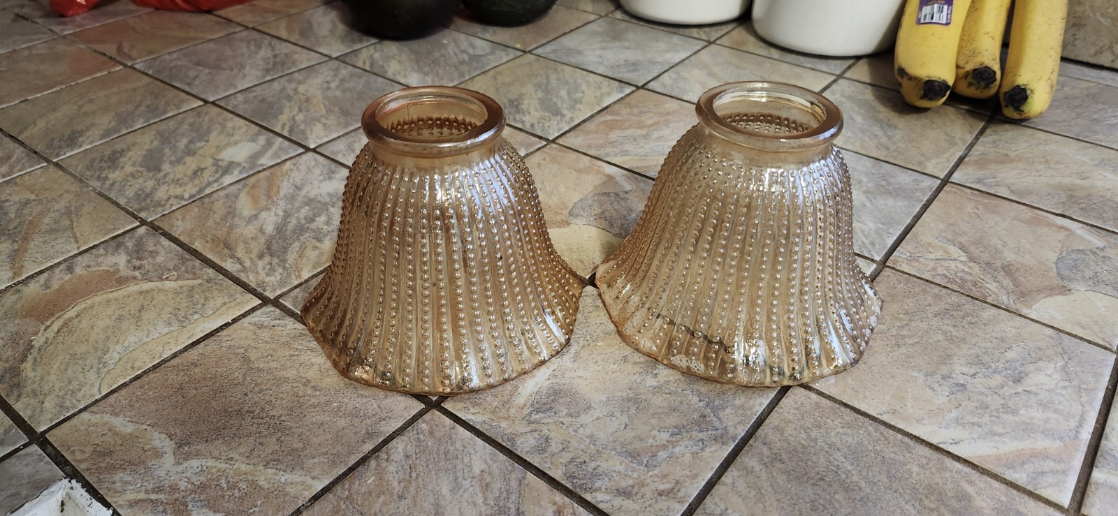 2 solid brown shape Pendants Lamp Shade 4 1/2″ tall Globe Glass 2″ Fitter