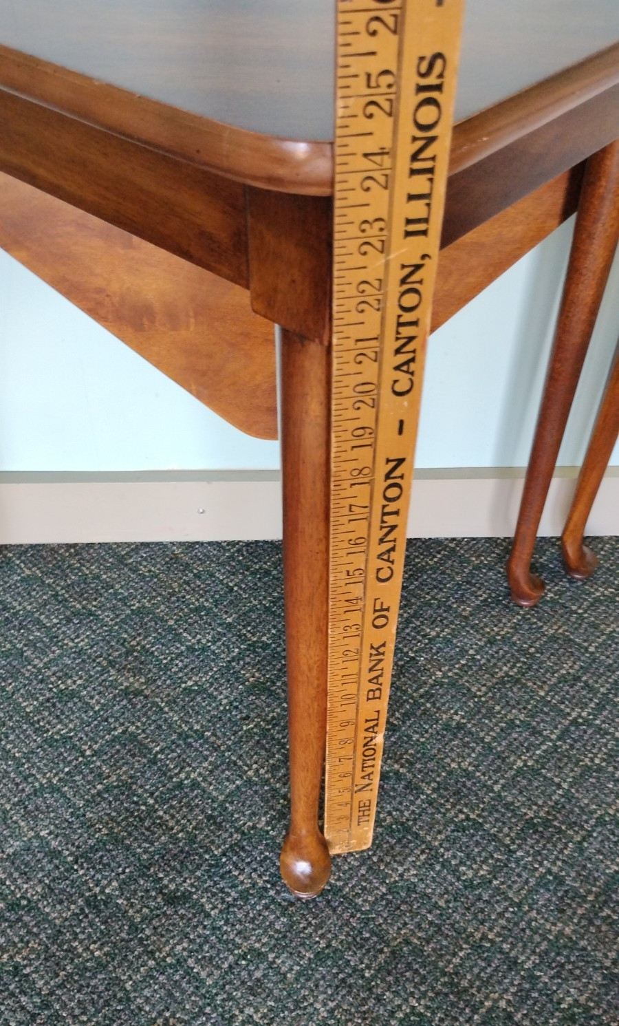 1971 Thomasville Triangular Gateleg Drop Leaf Occassional Side End Table Unique