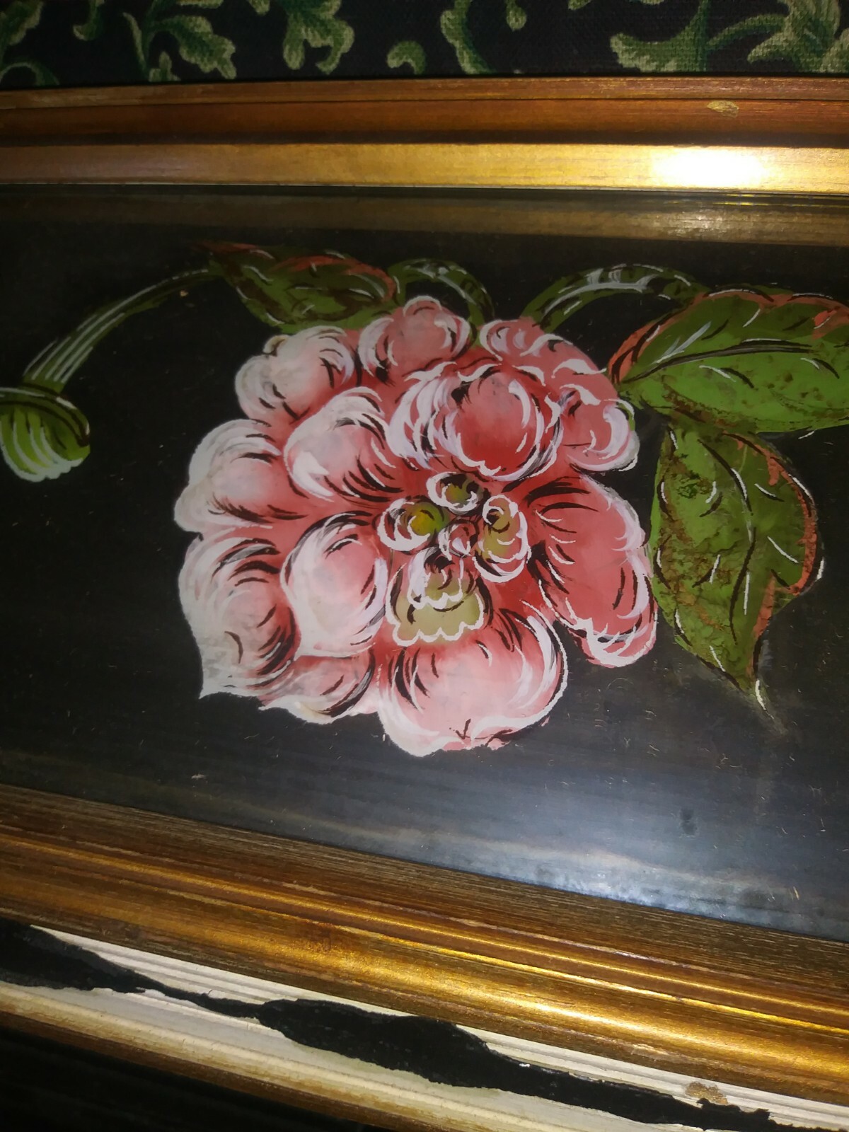 Hollywood regency reverse paint Shadow Box Wall Mirror shelf big 4×5 Ft mcm
