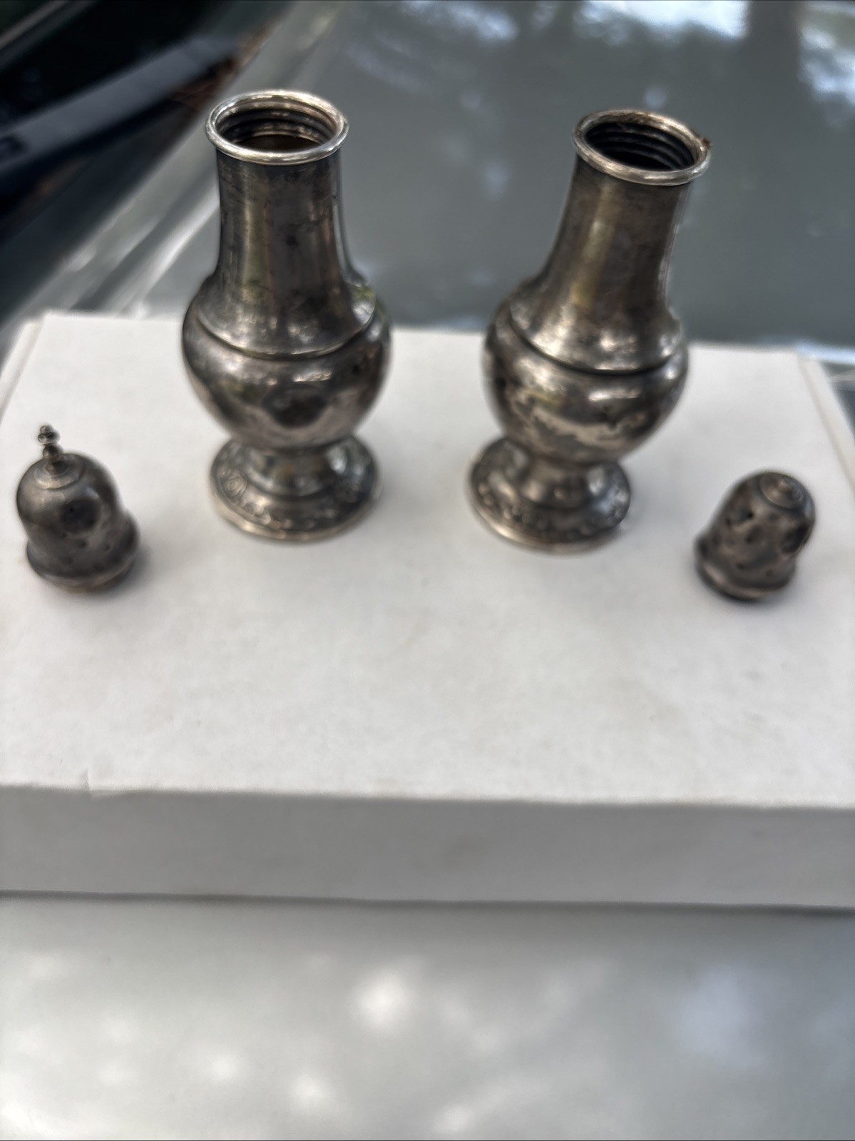 Heirloom DAMASK ROSE Sterling Shakers. Set of 2