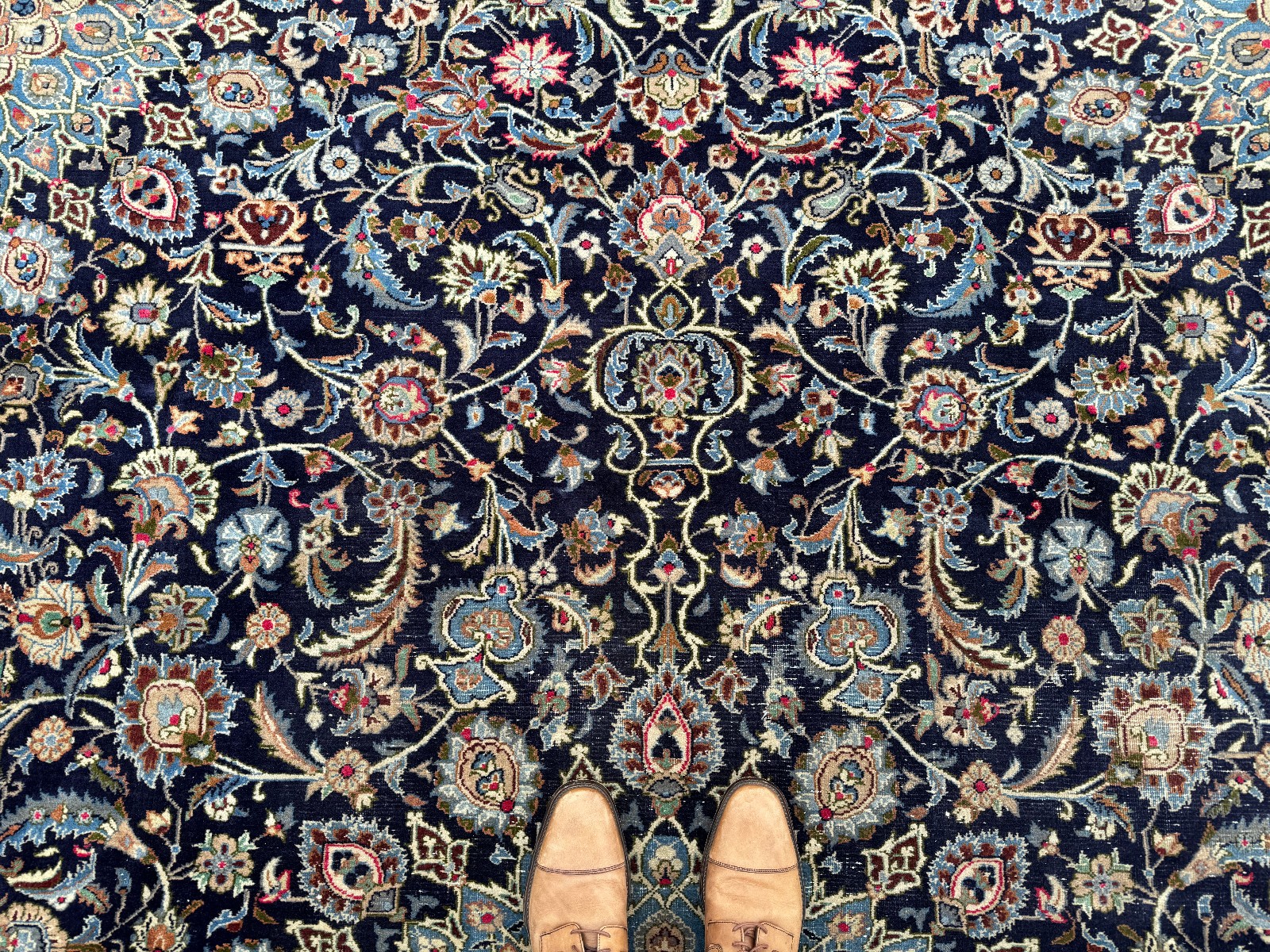 BLUE ANTIQUE RUG 10×13 HAND-WOVEN ORIENTAL handmade FINE VINTAGE old 9×12 10×14