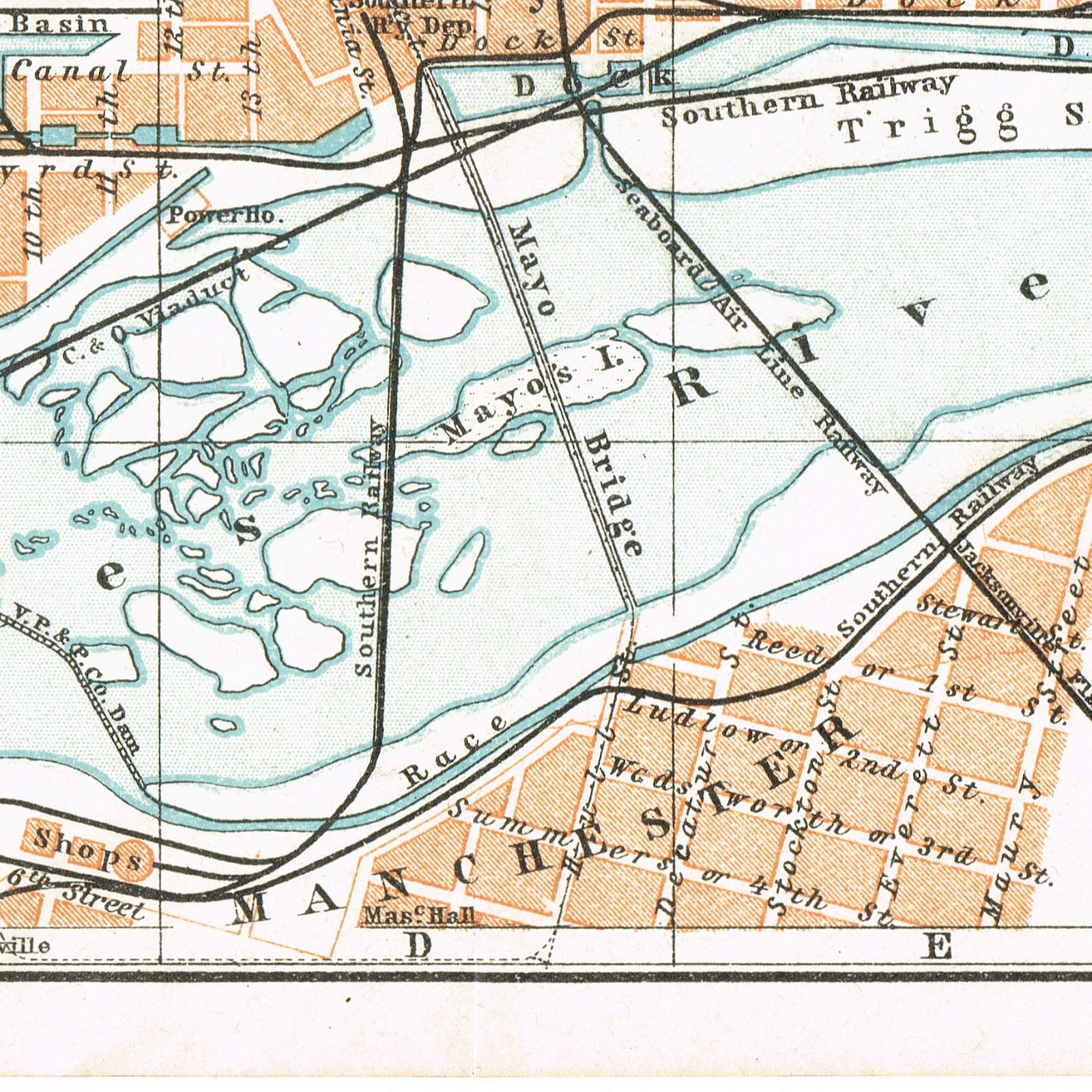RICHMOND 1909 AUTHENTIC MAP Original Map VIRGINIA map USA
