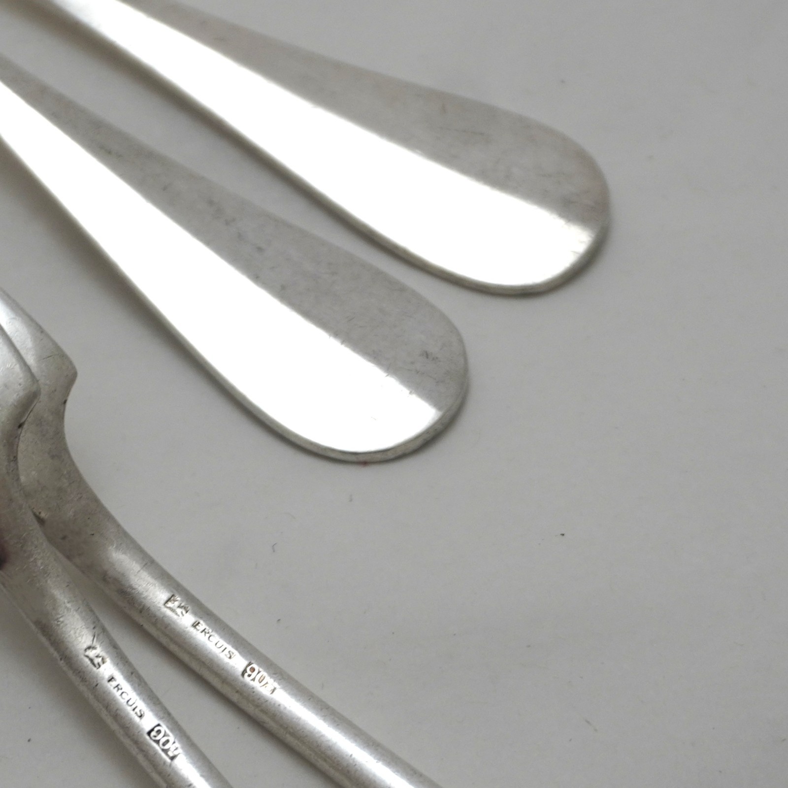 FIDELIO / Baguette Design Ercuis Silver Service Cutlery 6 Dessert / Salad Forks