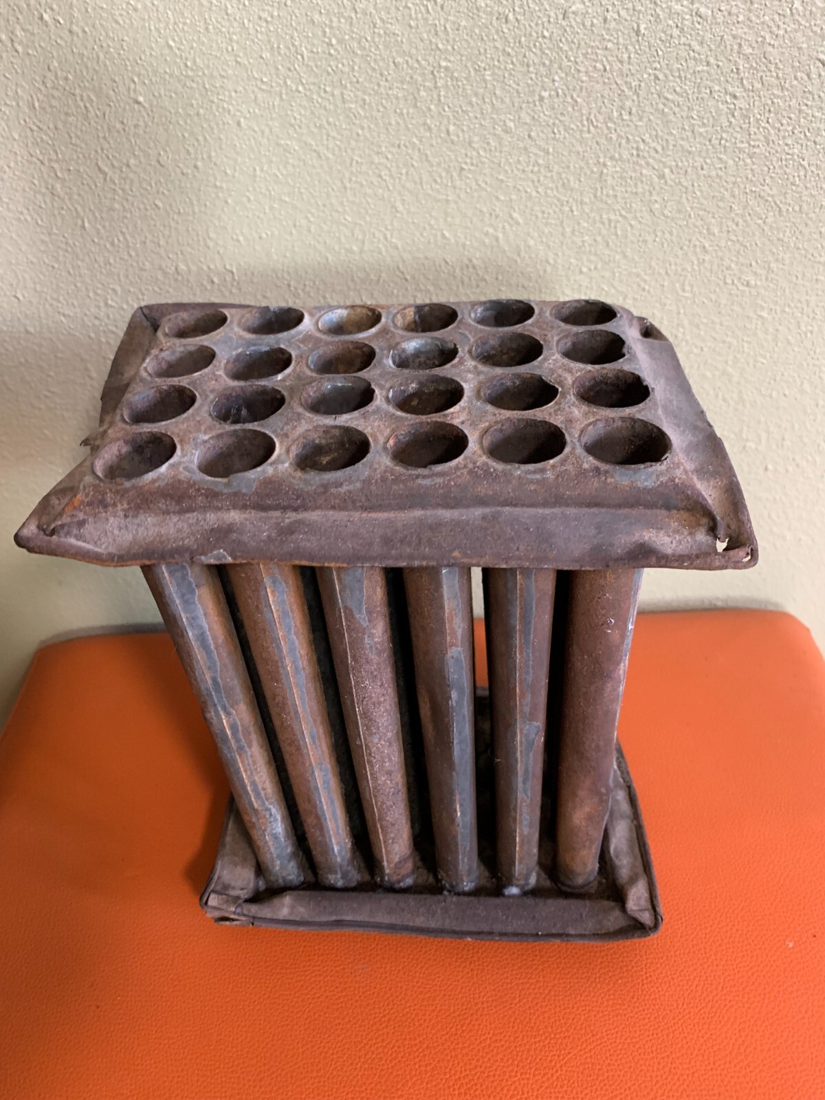 1800s Rare Primitive Antique 24 Tube Tin Candle Mold XL Tavern Candles
