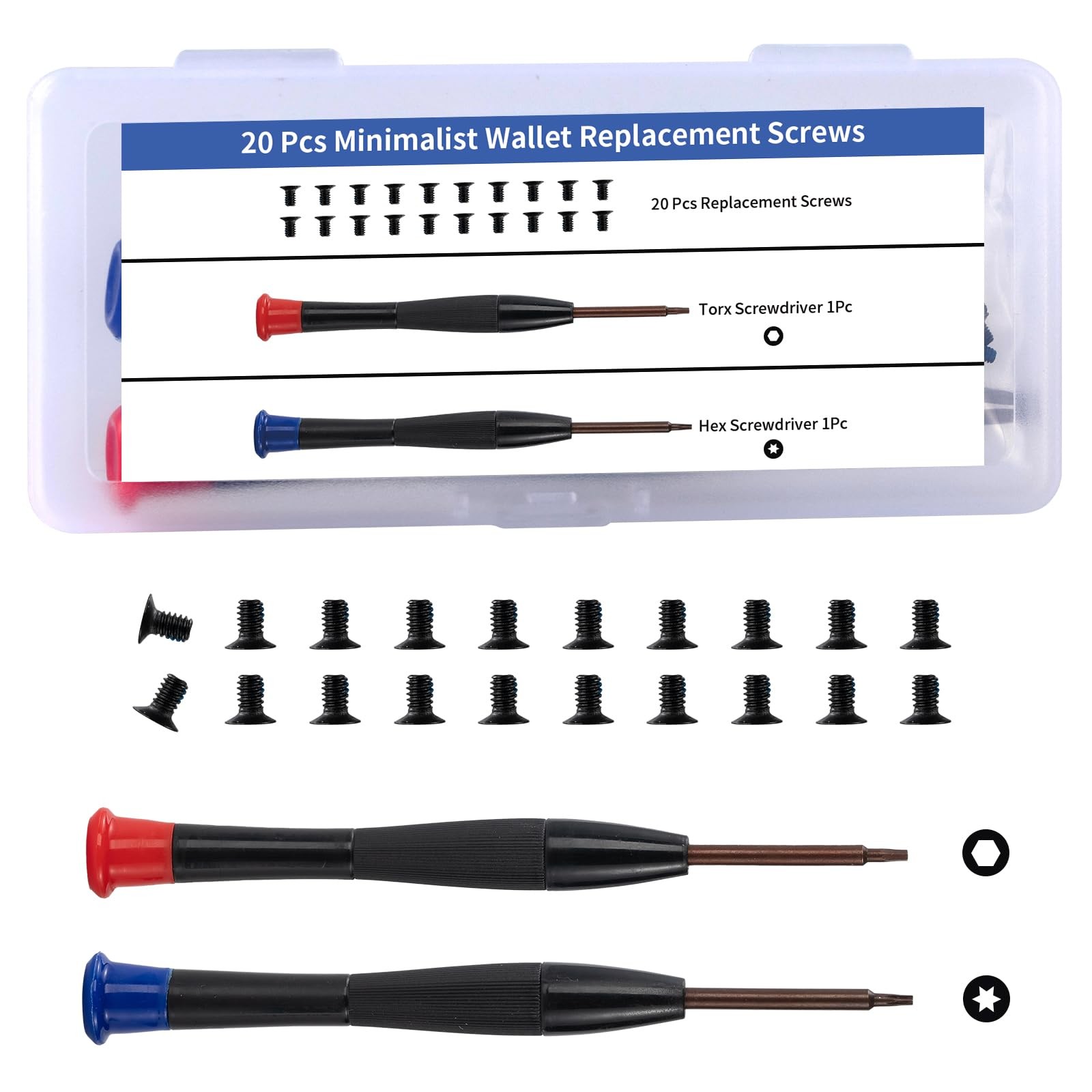 Moibunka Screws Replacement Compatible with Ridge Wallets minimalist, Black