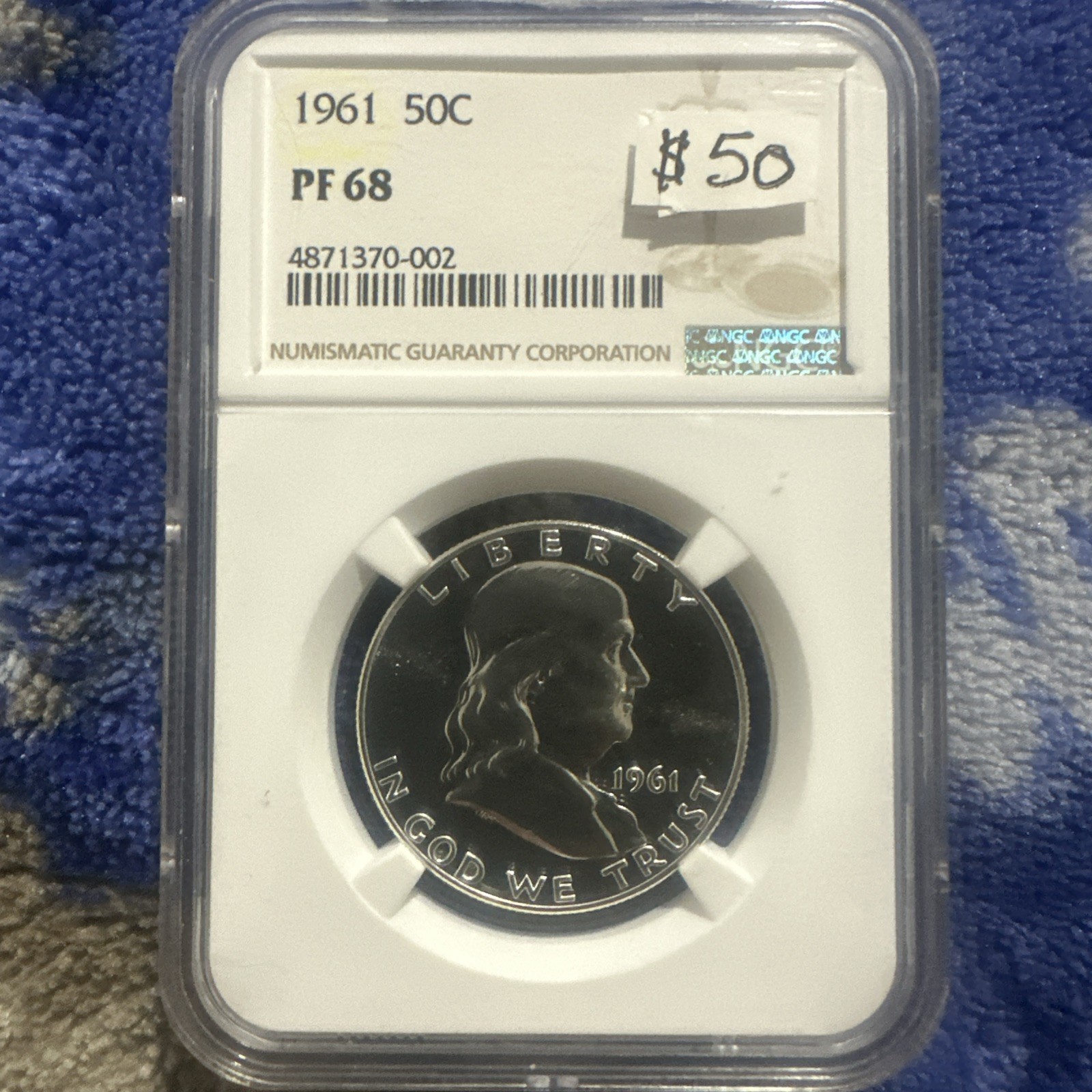 1961 Proof Franklin Half Dollar Coin, NCG PF68 Highly Collectible