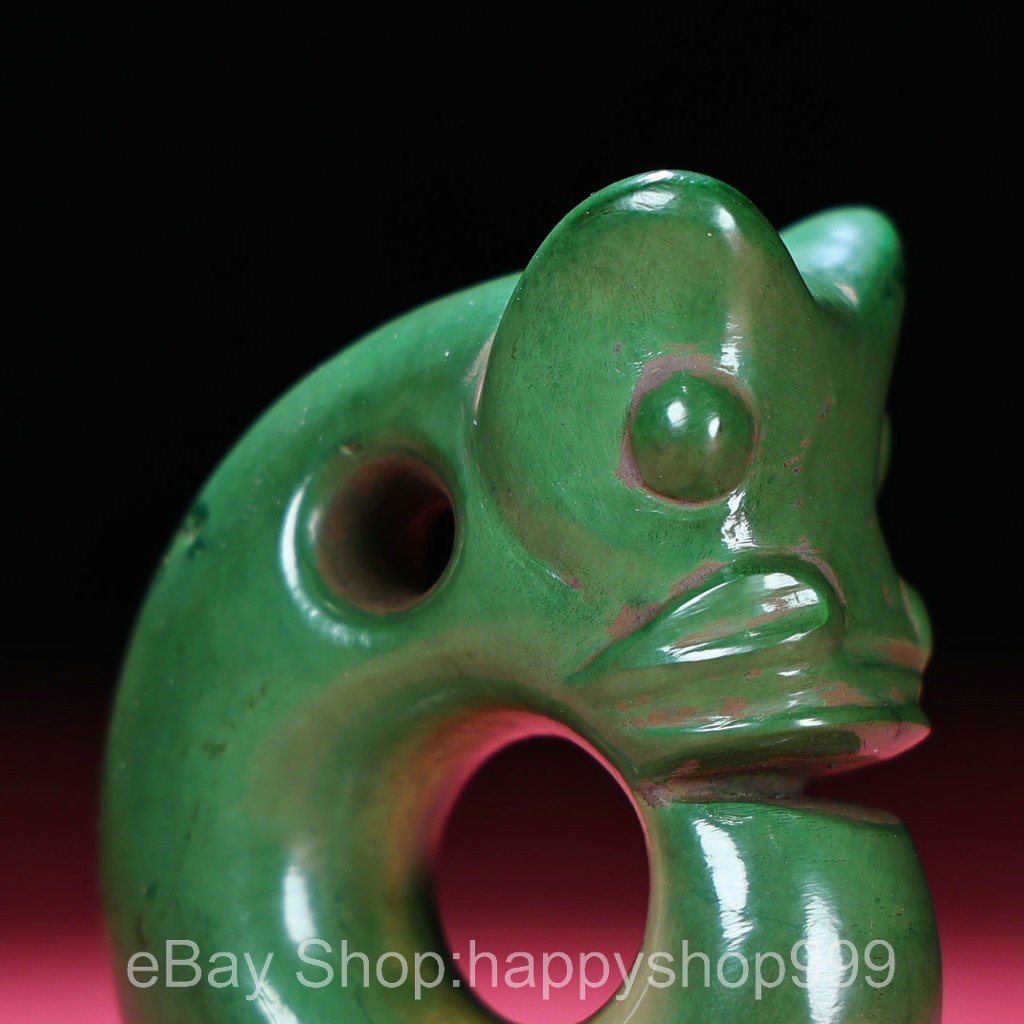 3″ Chinese Natural Turquoise stone Carving Pig Dragon Amulet Pendant
