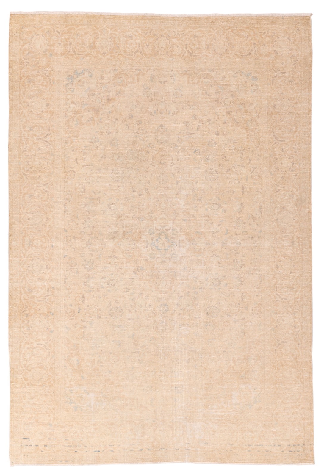 Vintage Hand-Knotted Area Rug 6’6″ x 9’9″ Traditional Oriental Wool Carpet