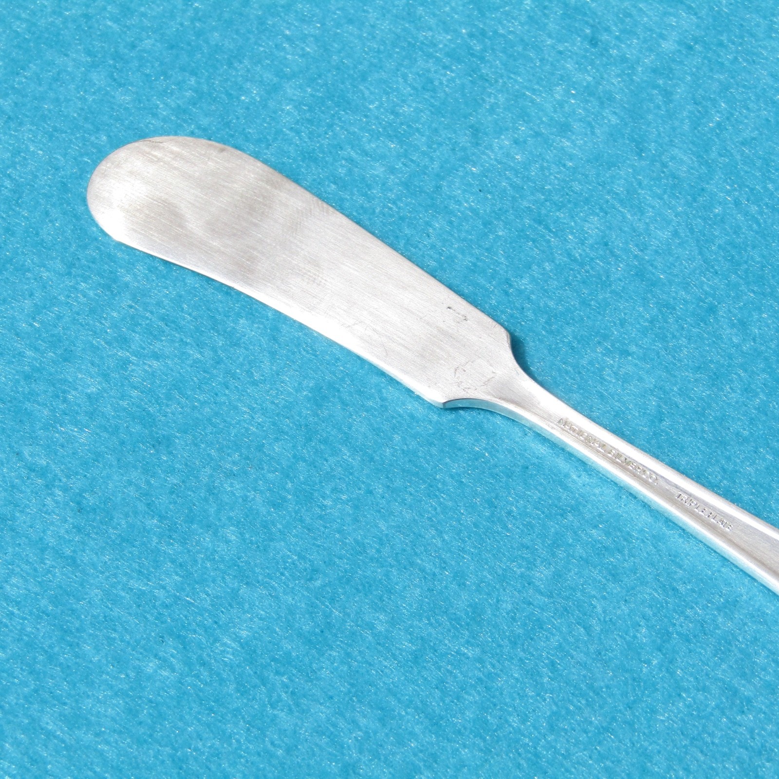 National Silver Co. Four Pattern Silver Plate (2) Flat Handle Butter Spreader