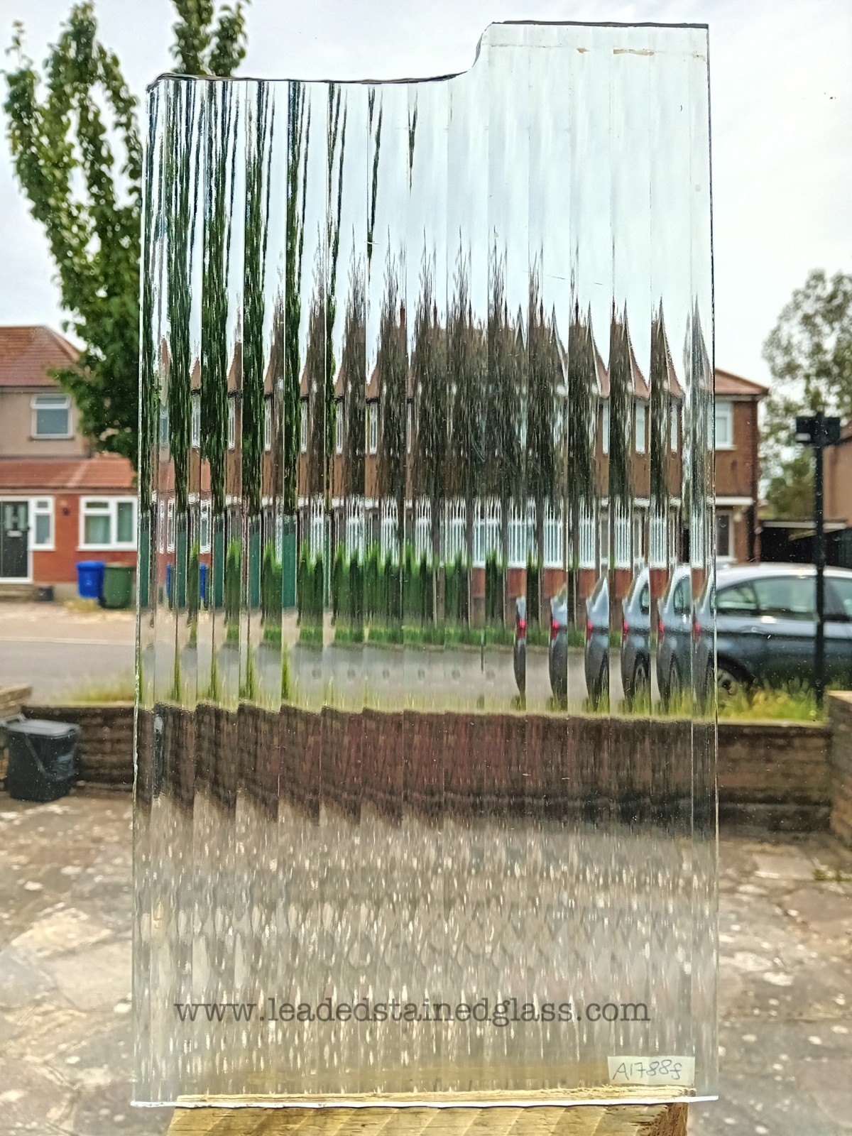 Flute glass for a leaded stained or old glass window door. A1778f