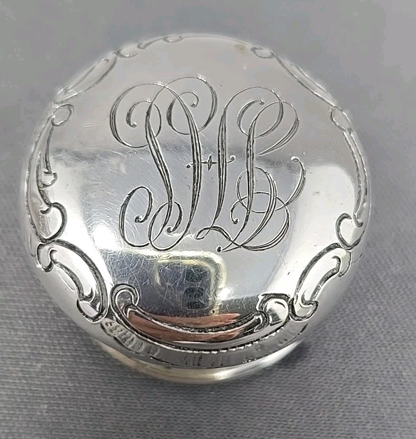 Antique German Silver Repoussé Tea Caddy Romantic Scene Girl With Birds
