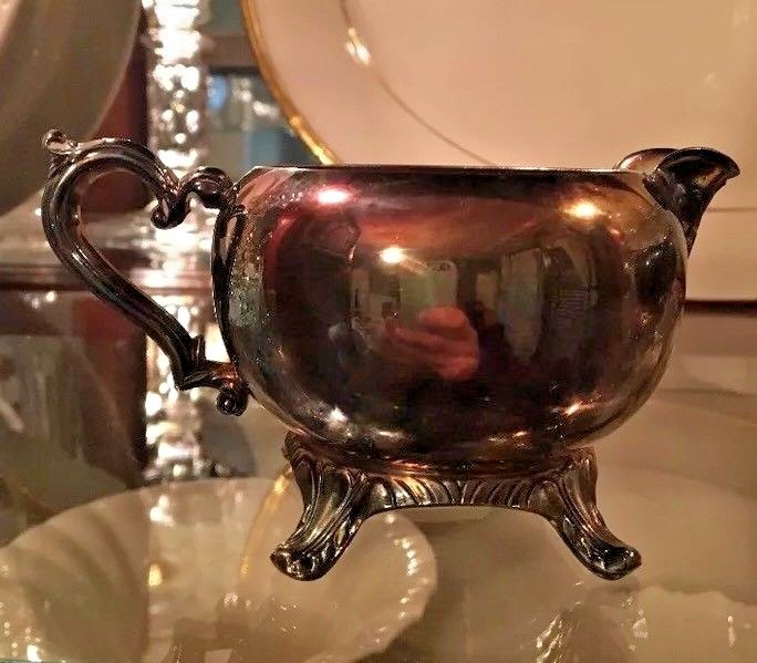 WILLIAM ROGERS_SIGNED SILVERPLATE SUGAR & CREAMER_#73-12 & 73-8 Orig Stickers