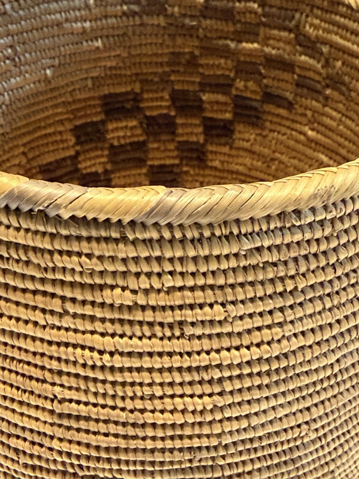 Native American Indian Coiled Basket, Possibly from Navajo or Apache; 1880’s