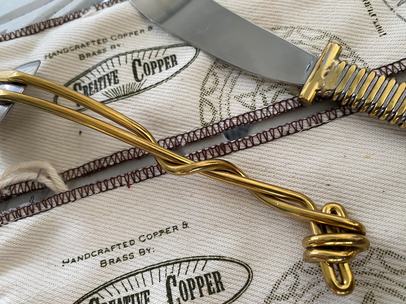 Handcrafted South Africa Creative Copper Brass Knife and Spoon