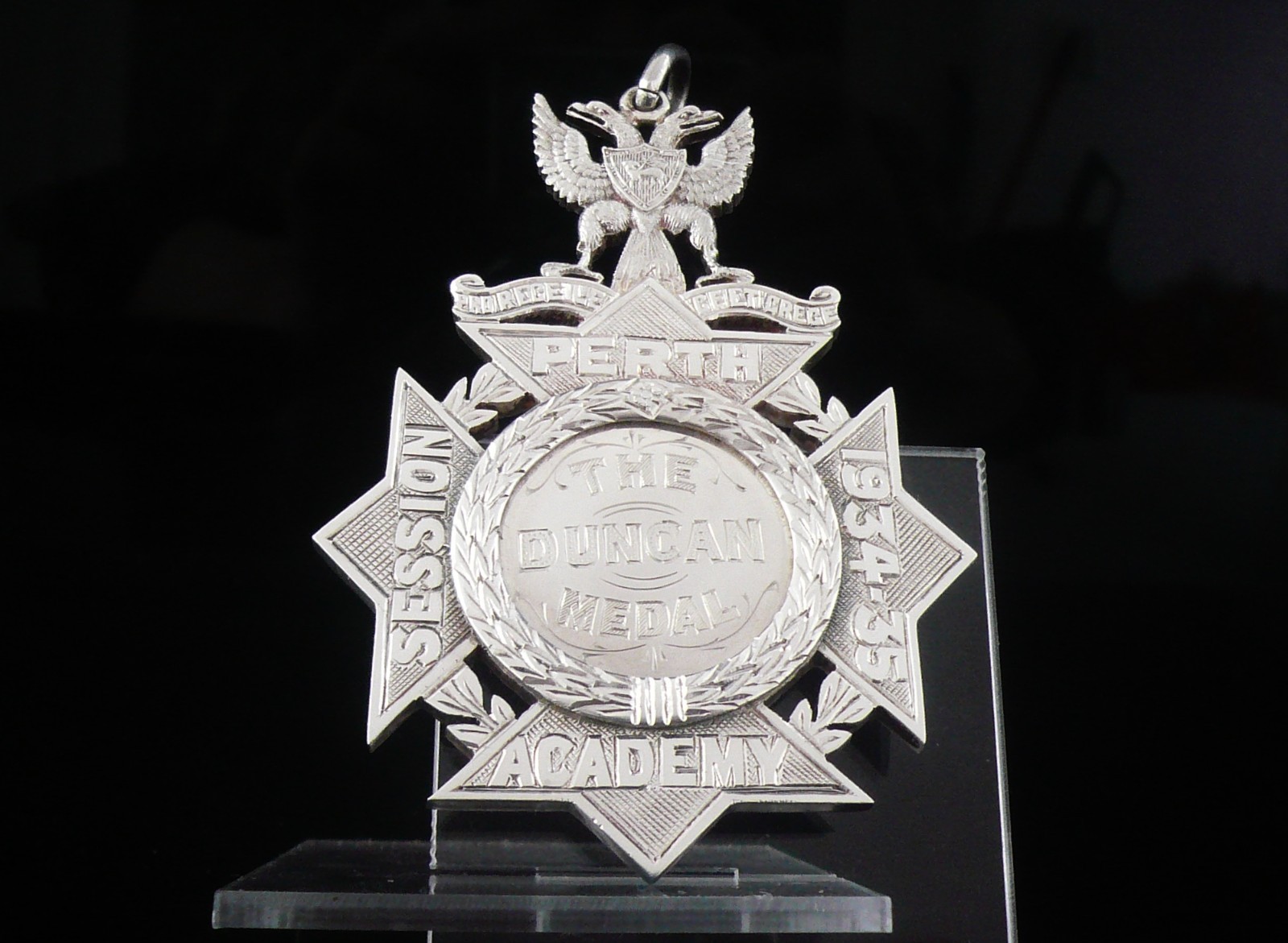 Cased Scottish Provincial Silver School DUX Medal Perth Academy, D McGregor & Co