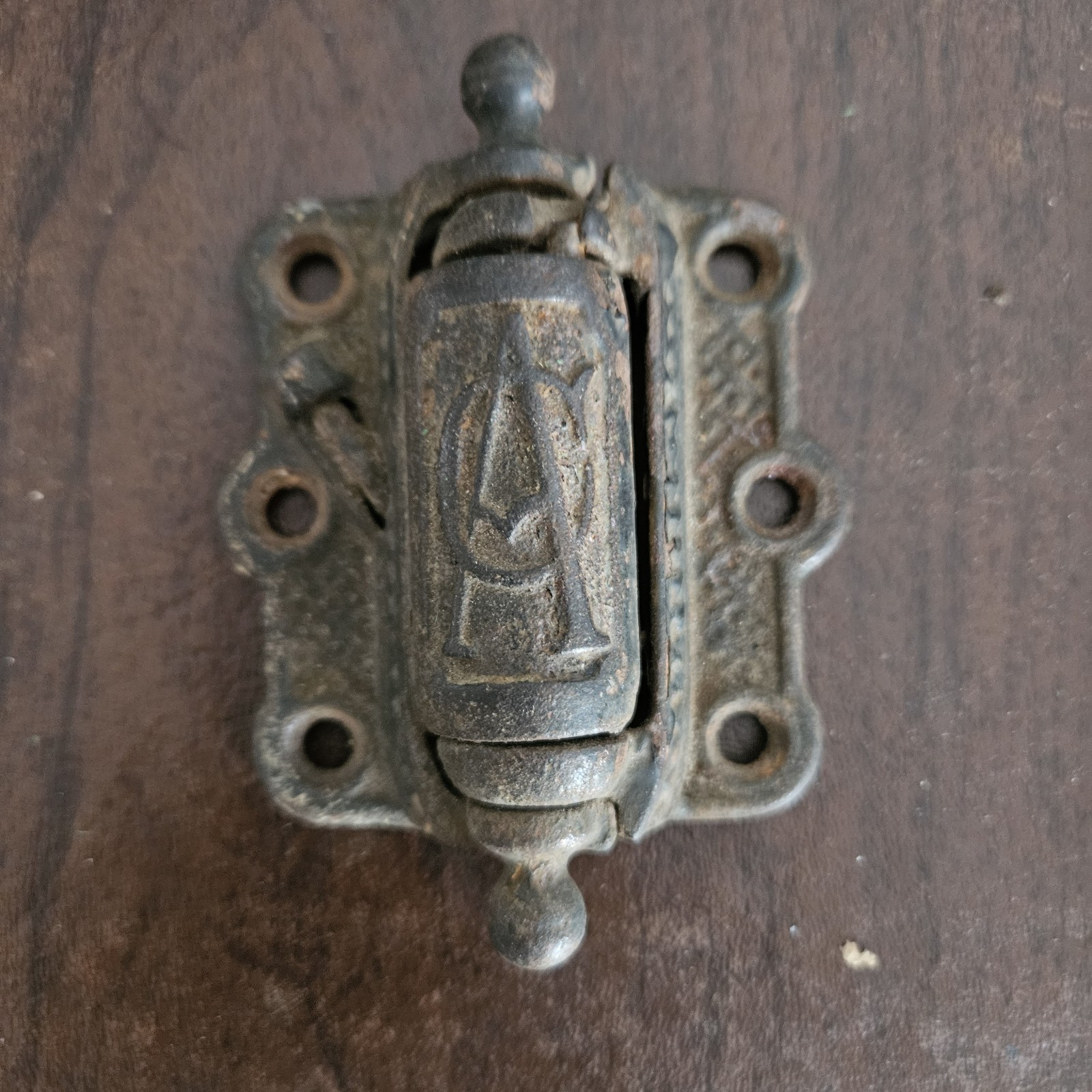 Antique Arcade Mfg Victorian Eastlake Cast Iron Screen Door Hinge-FREEPORT IL
