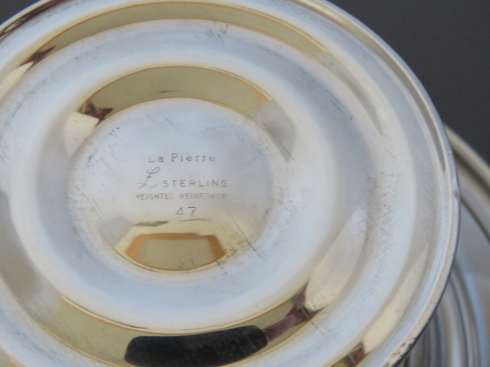 Antique La Pierre STERLING .925 Pattern 47 Plain 6 inch Round Compote Weighted