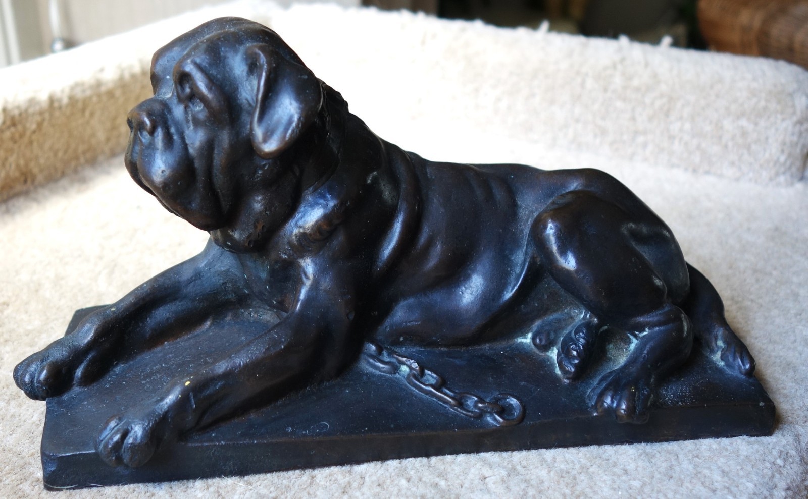 BRONZE MASTIFF DOG ORIGINAL BY CHARLES VALTON 240 CMS 4.6 KILO CHRISTIES 1970