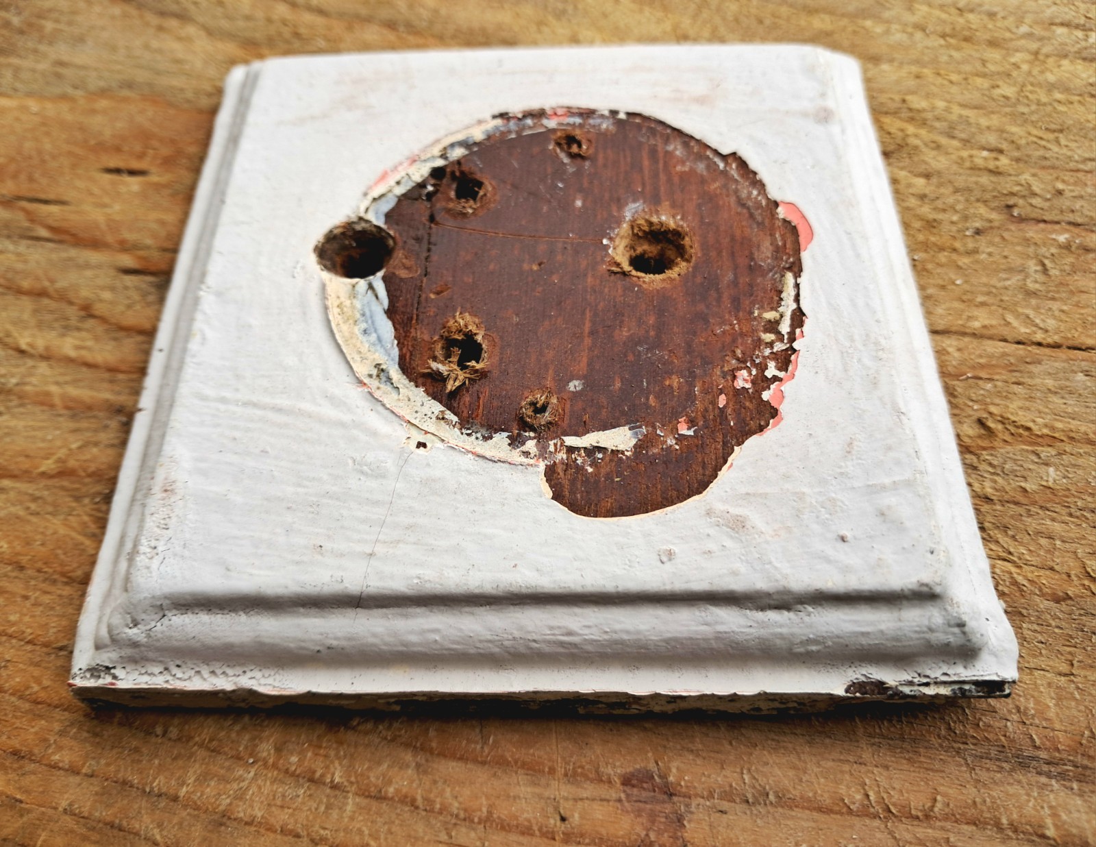 Vintage 1930s Wooden Pattress for Dolly Light Switch Period House Shabby #L