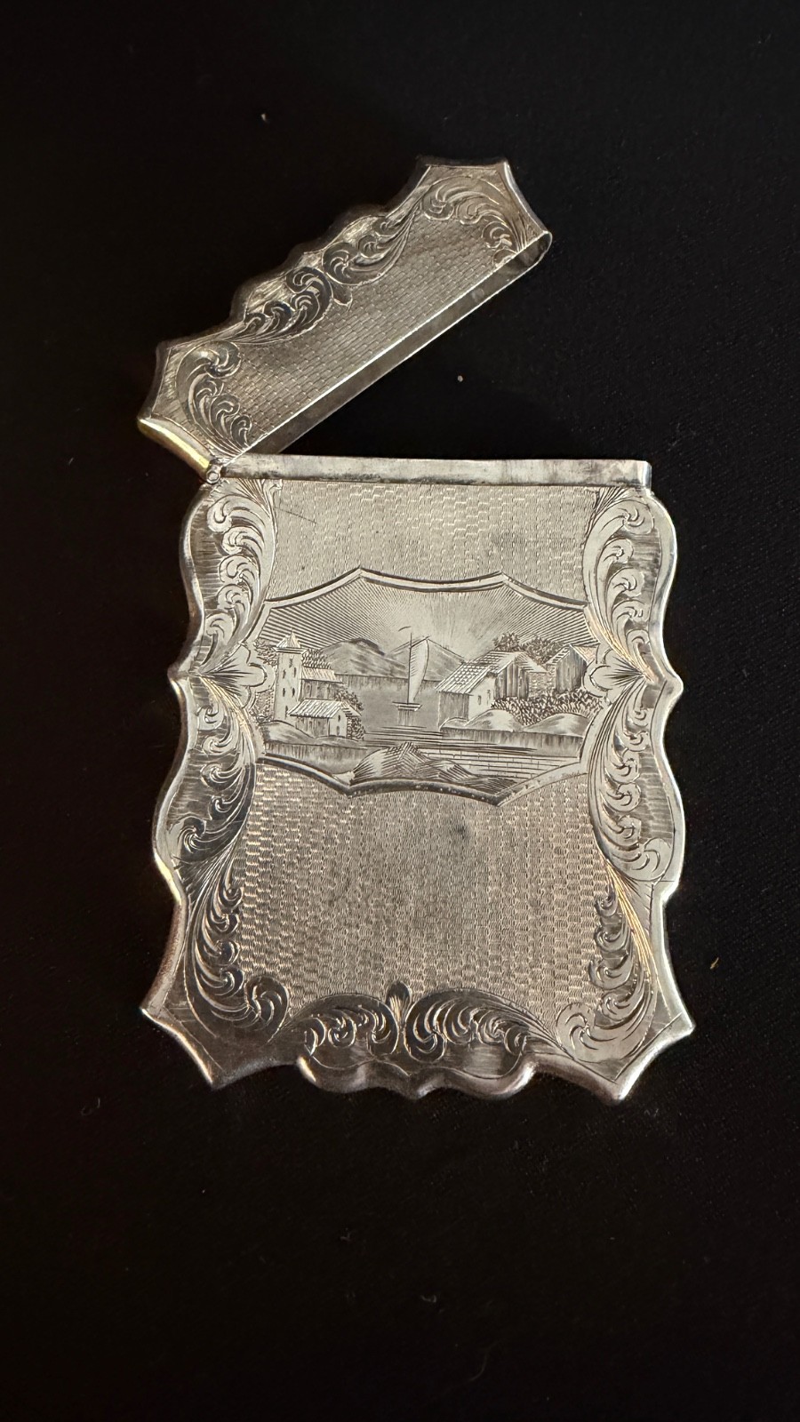 Victorian American Coin Silver Calling Card Case