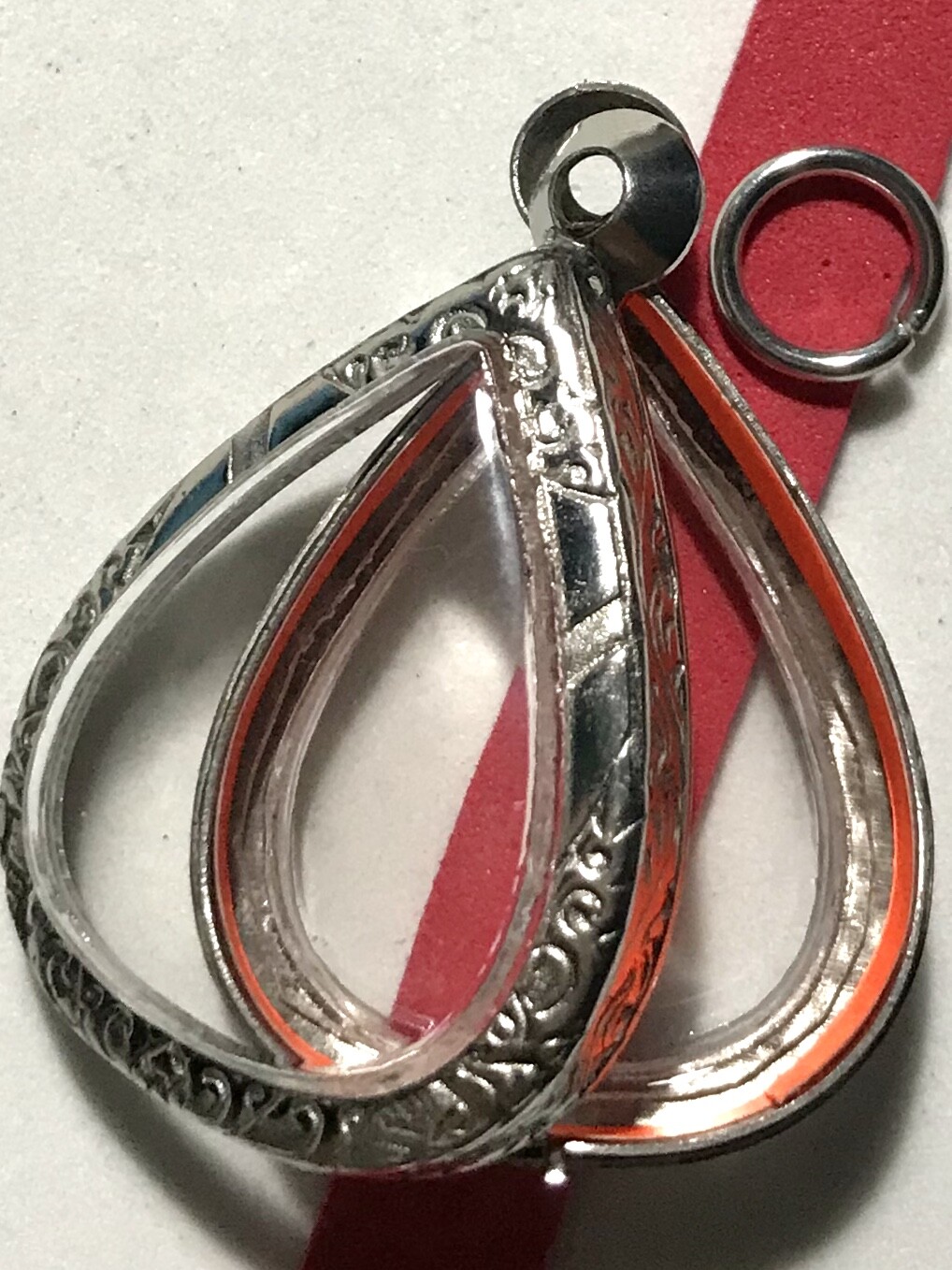 STAINLESS STEEL CASE/CASING AMULET PHRA LP THAI BUDDHA PENDANT C231 h3.2 w2.6 cm