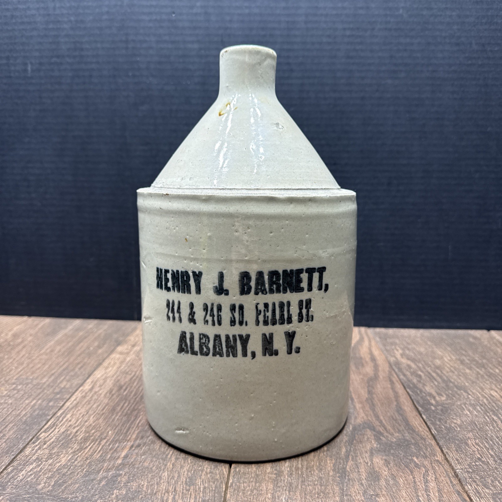 Vintage HENRY J. BARNETT JUG Pearl Street ALBANY NEW YORK