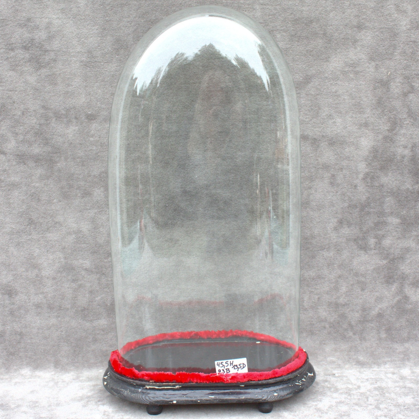 Antique oval glass dome 17.91 x 9.06 x 5.31″ bell jar 45,5 x 23 x 13,5 cm cloche