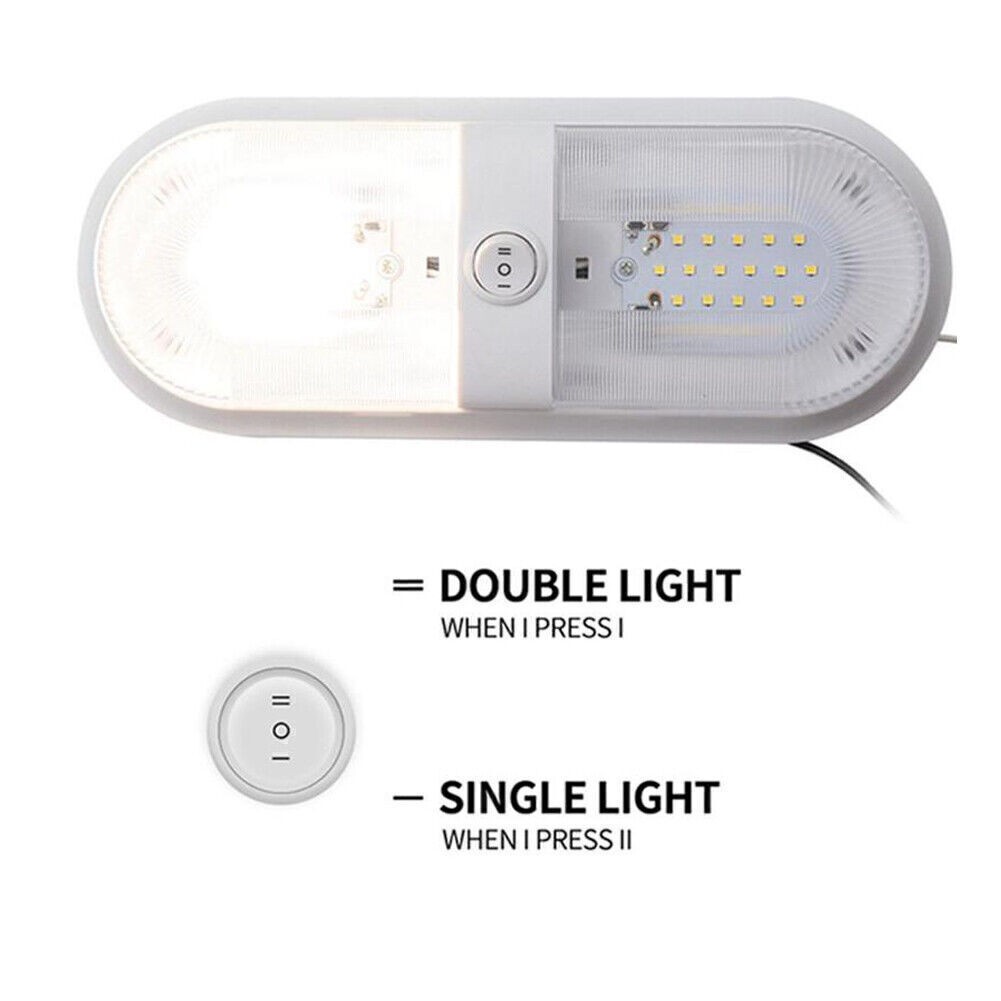 12V 48-LED Dome Light Interior Ceiling Lamp W/ Switch for RV Marine Boat Yacht