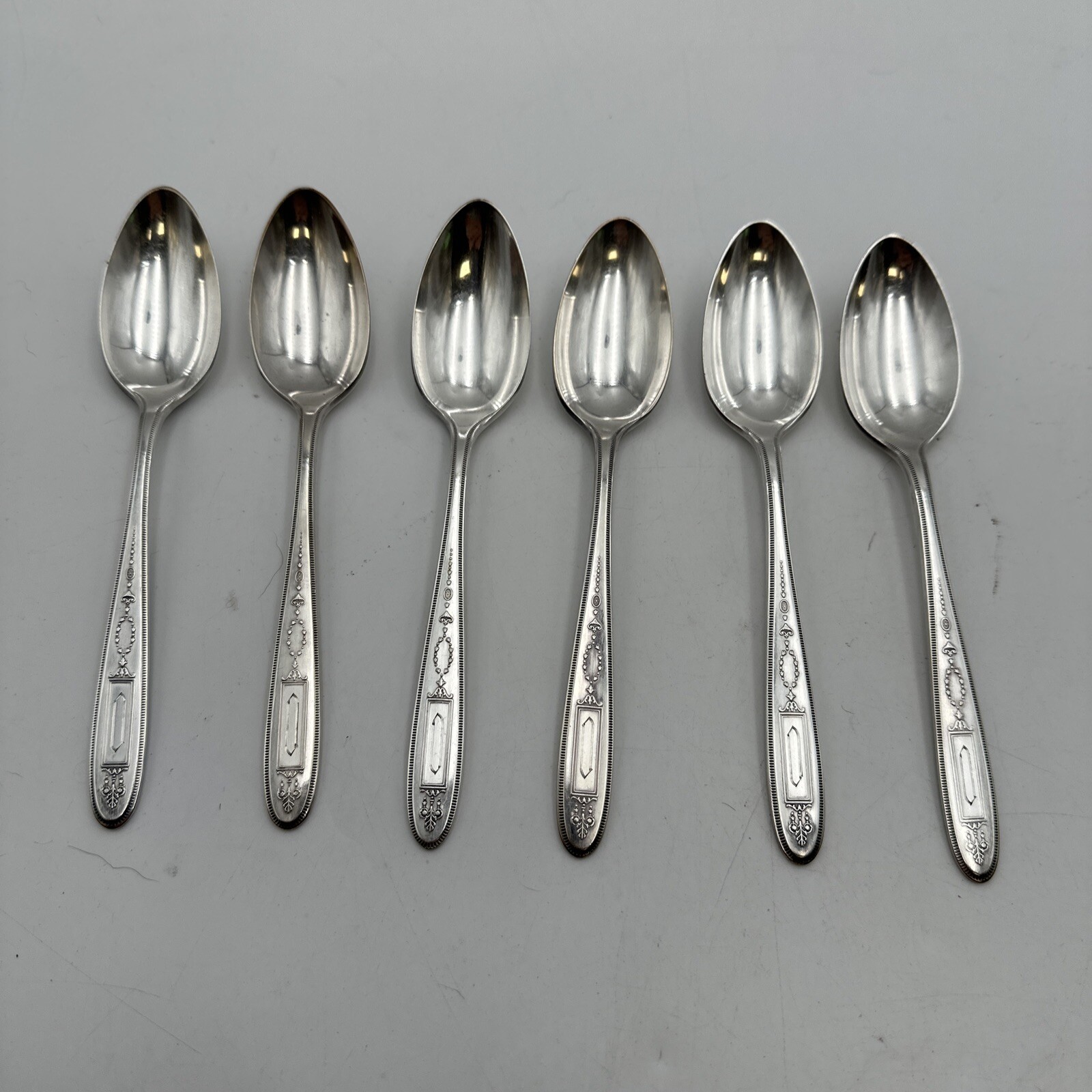 Community Plate Grosvenor 6 Teaspoons Silverplate 1921 No Monogram 6”