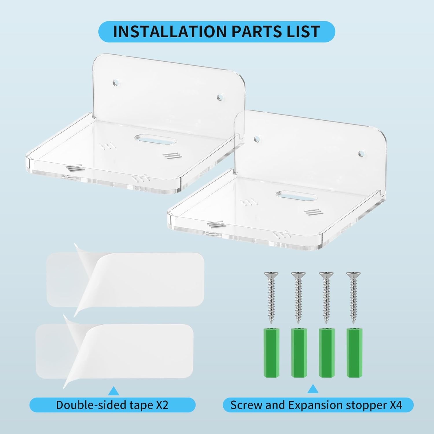 Wall Mount Floating Shelves for 2 Pcs Camera Mini Speaker Shelf Baby Monitor – C