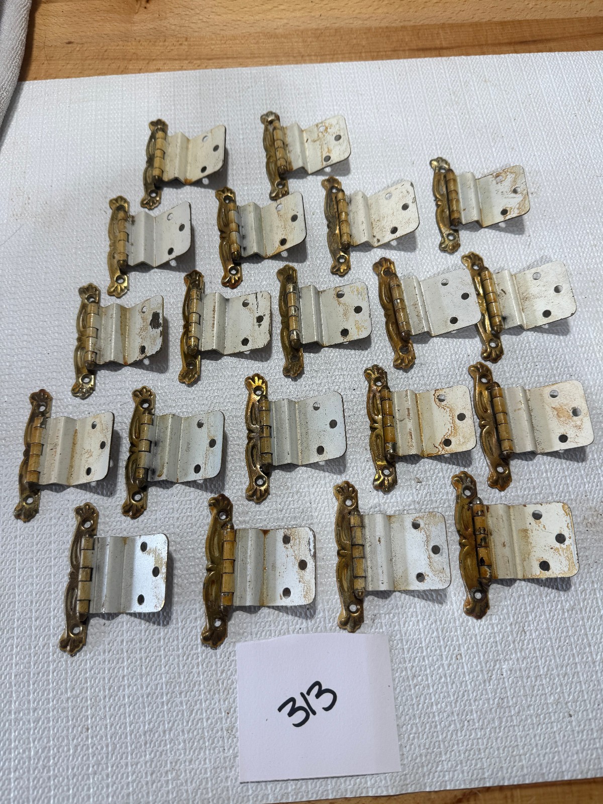 20 piece Vintage Cabinet Brass Overlay Hardware – (#313)