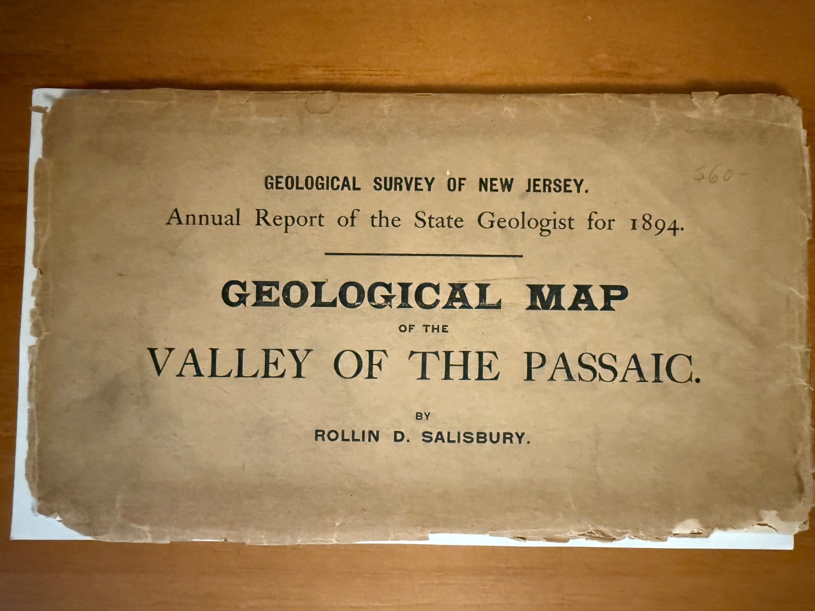 1894 Geological Map of Valley of Passaic New Jersey Geologist Survey ~ Antique