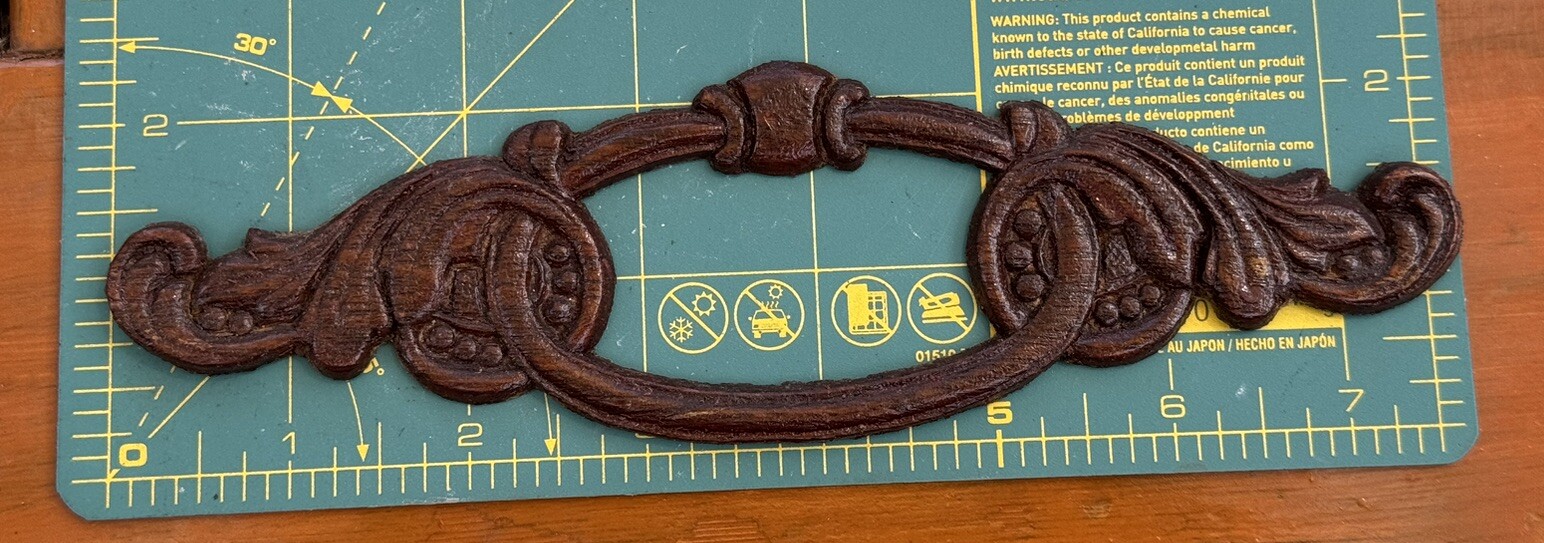 ANTIQUE 1894 SINGER TREADLE SEWING MACHINE DRAWER FRAME WOOD APPLIQUÉ (s), VGC