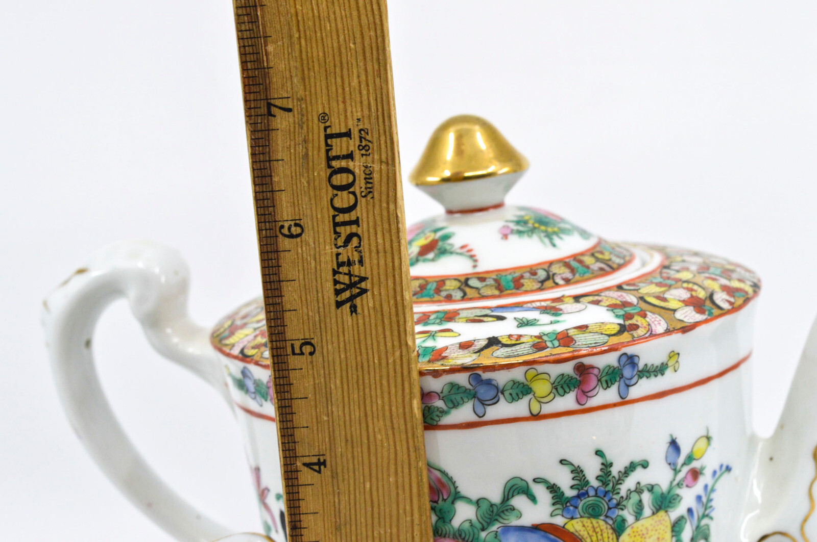 Vintage Chinese, butterfly pattern, teapot. sugar amd creamer, teaset