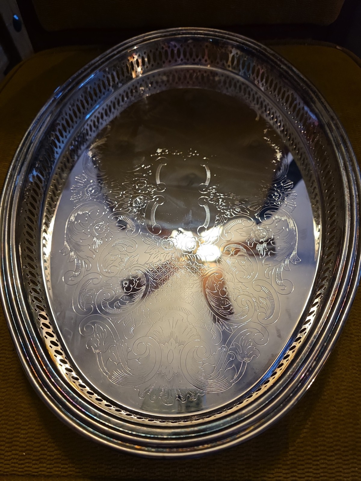 GODINGER Silver ART Company Silverplated Server W/ Sectional Glass Insert