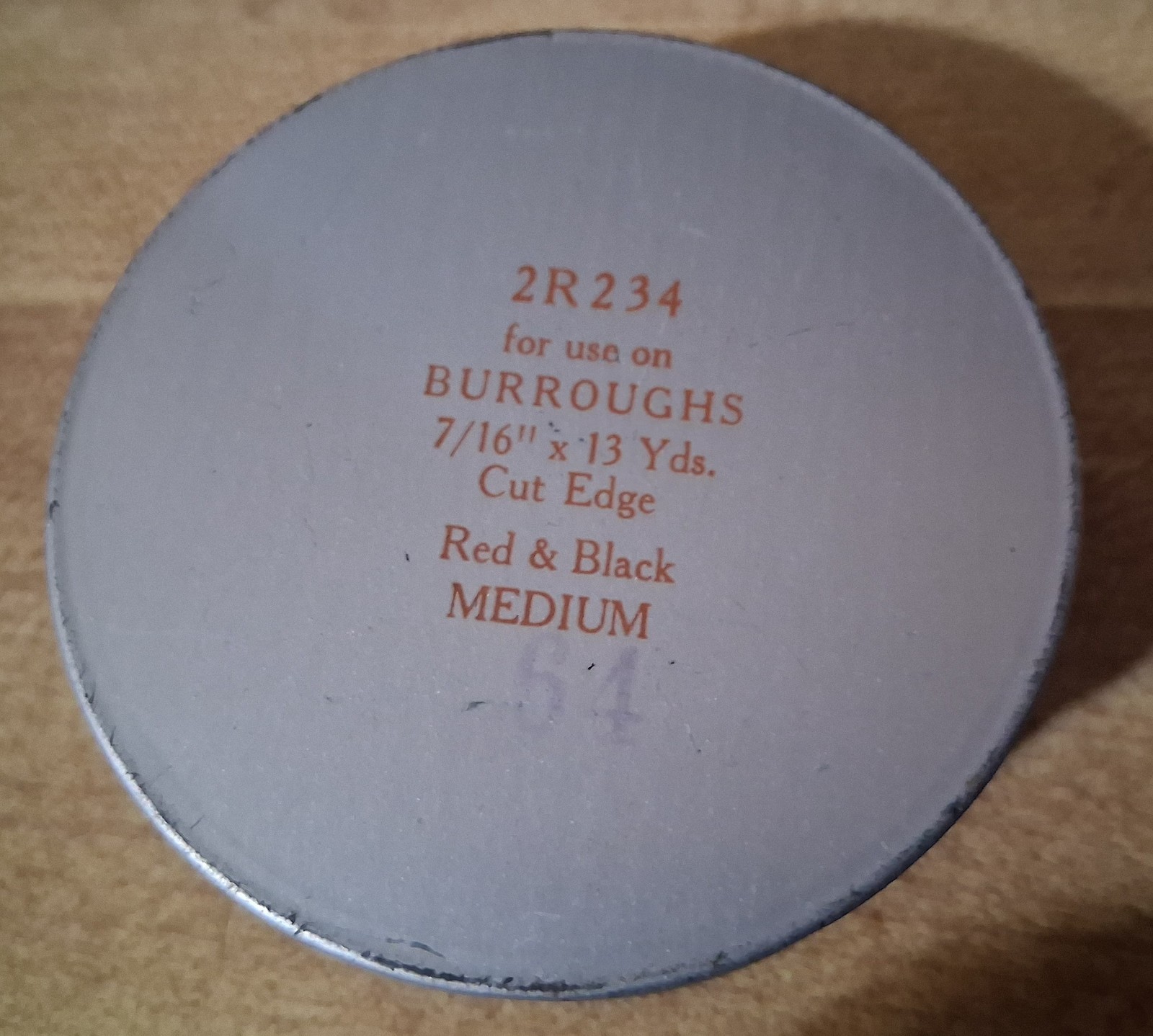 Empty Ribbon Container TIN Vtg Burroughs Typewriter Machine Trinket Office Desk