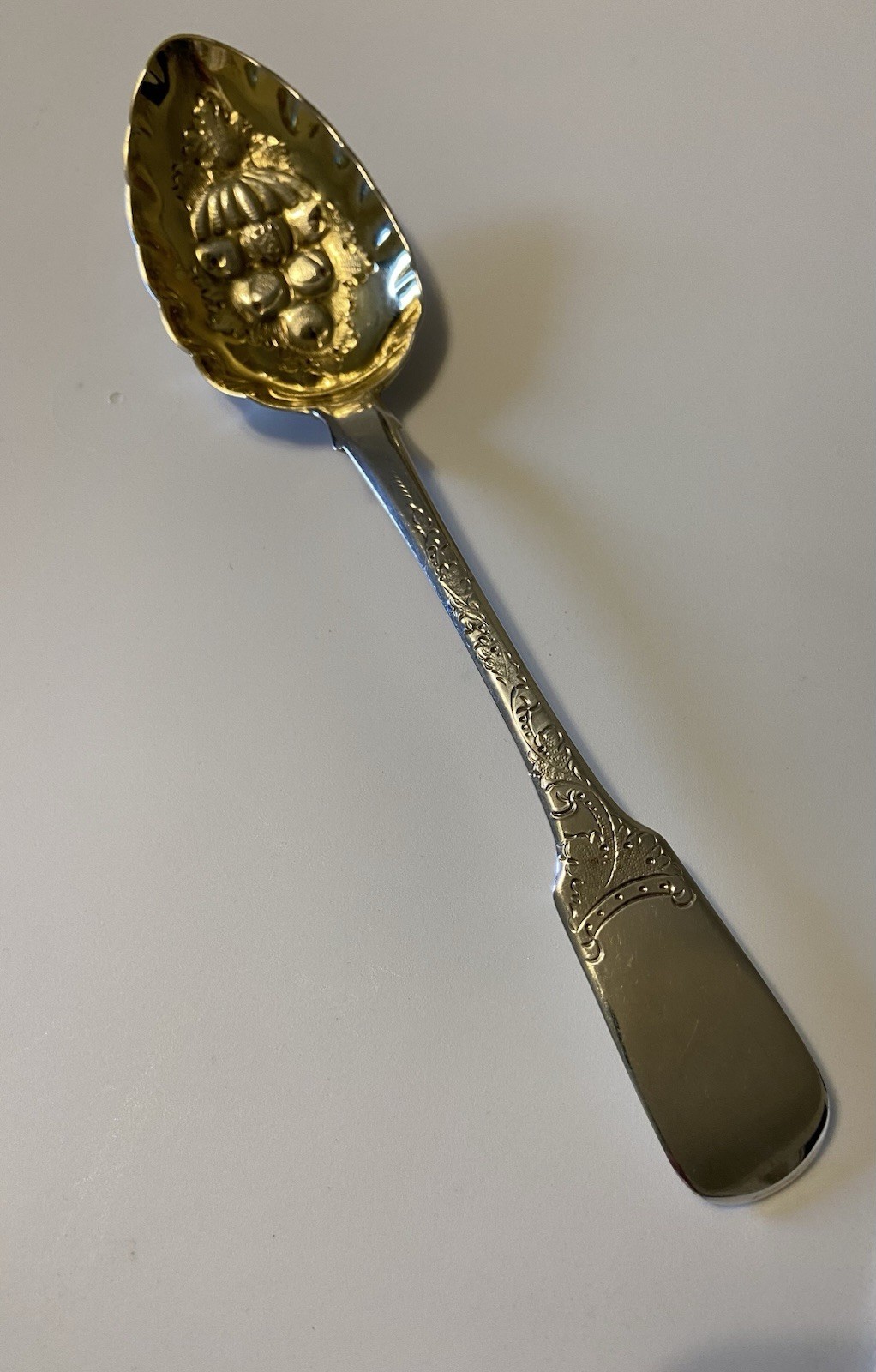 Antique Georgian Sterling Silver Berry Spoon