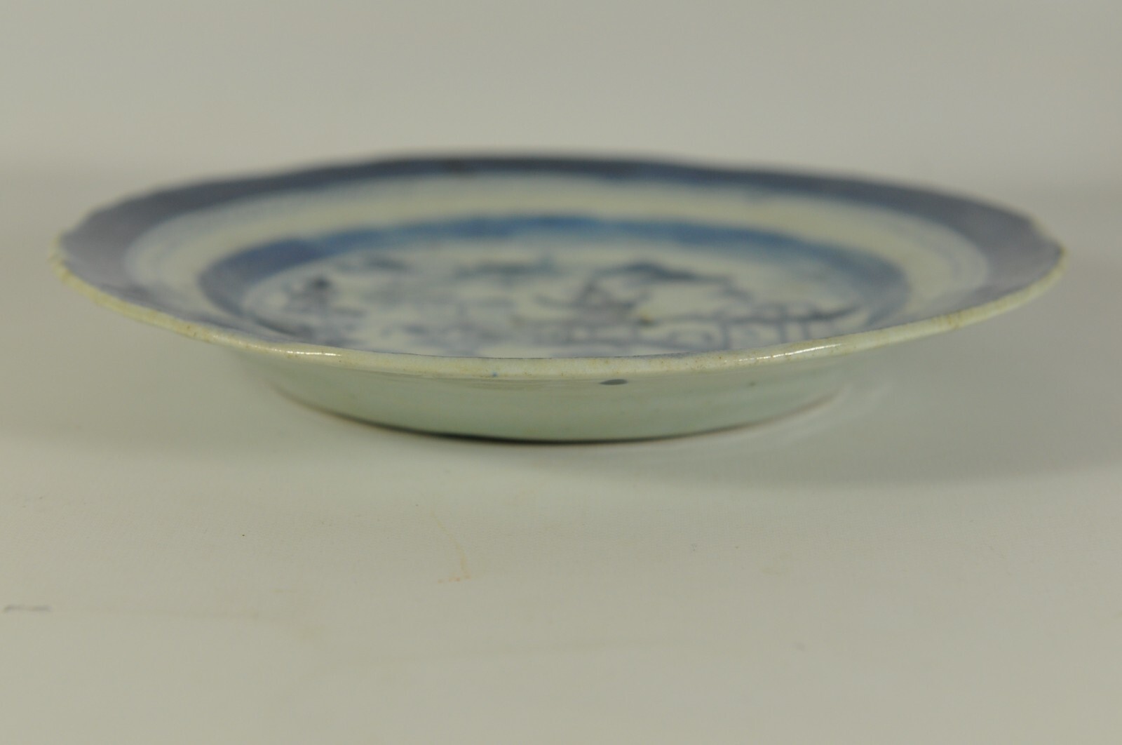 #6 7.6″ Fine Antique 18th C. Chinese Canton Blue White Porcelain Plate
