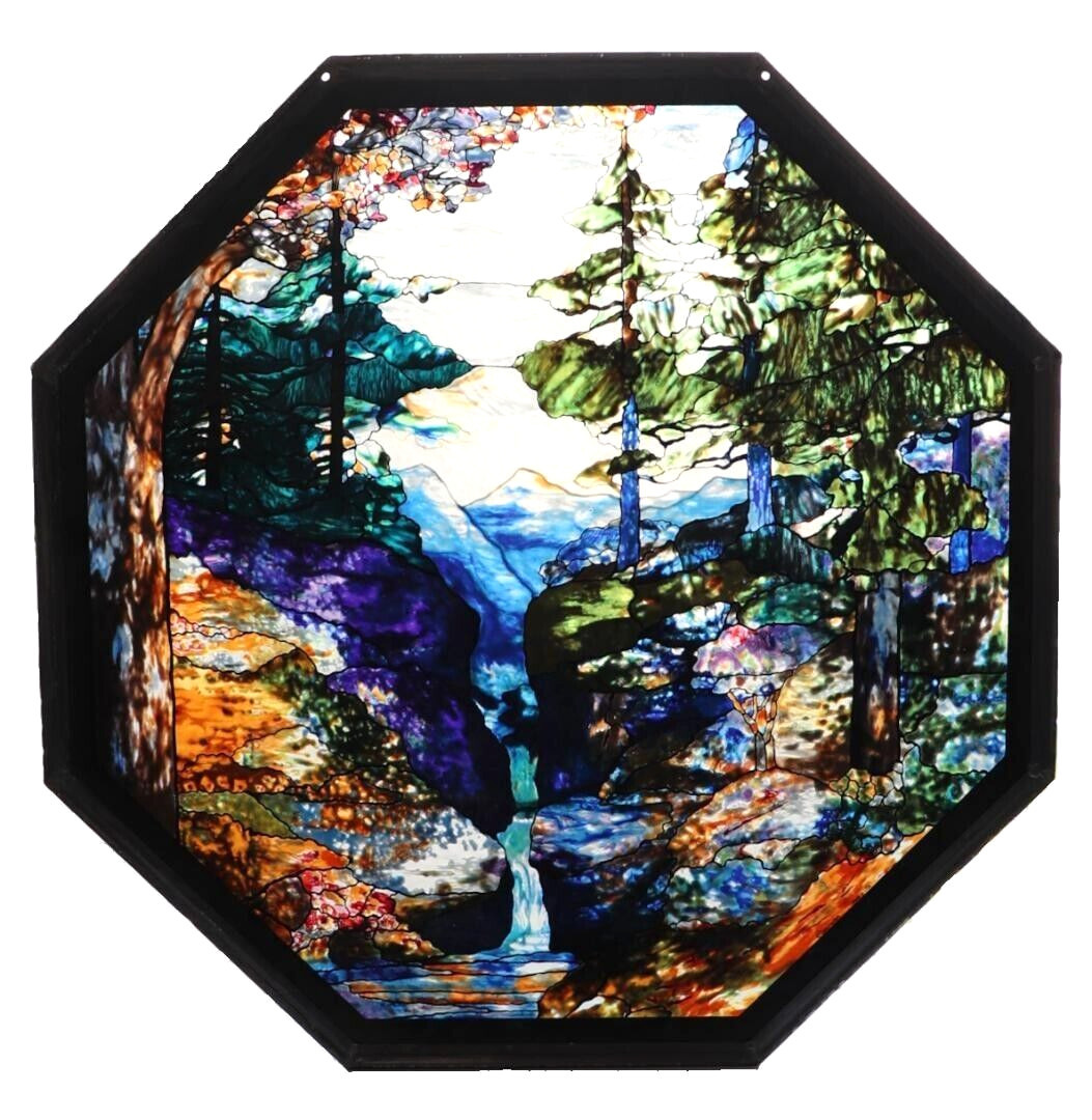 Stained Glass, Vintage River of Life by Louis C. Tiffany (C)Glassmasters USA