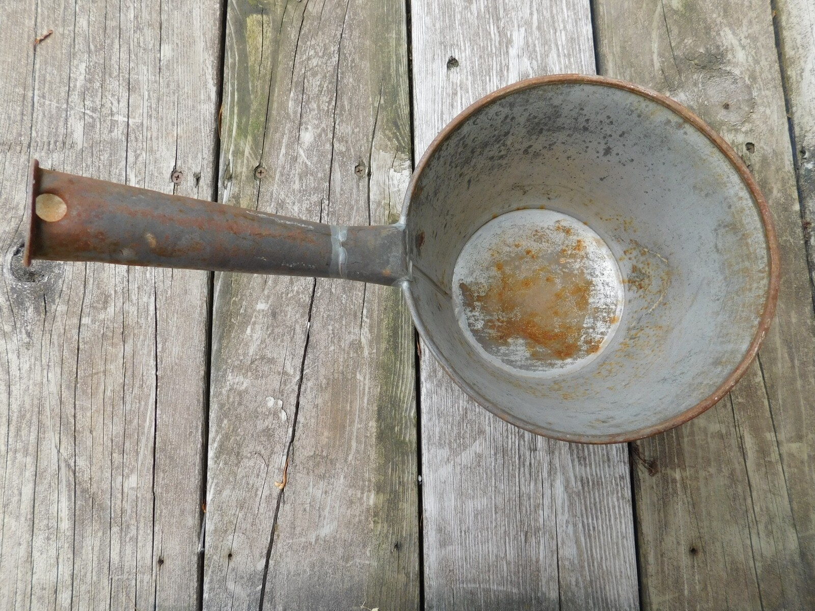 ANTIQUE KITCHEN COOKING POT HAND SOLDERED CONSTRUCTION COOK BOIL PRIMITIVE