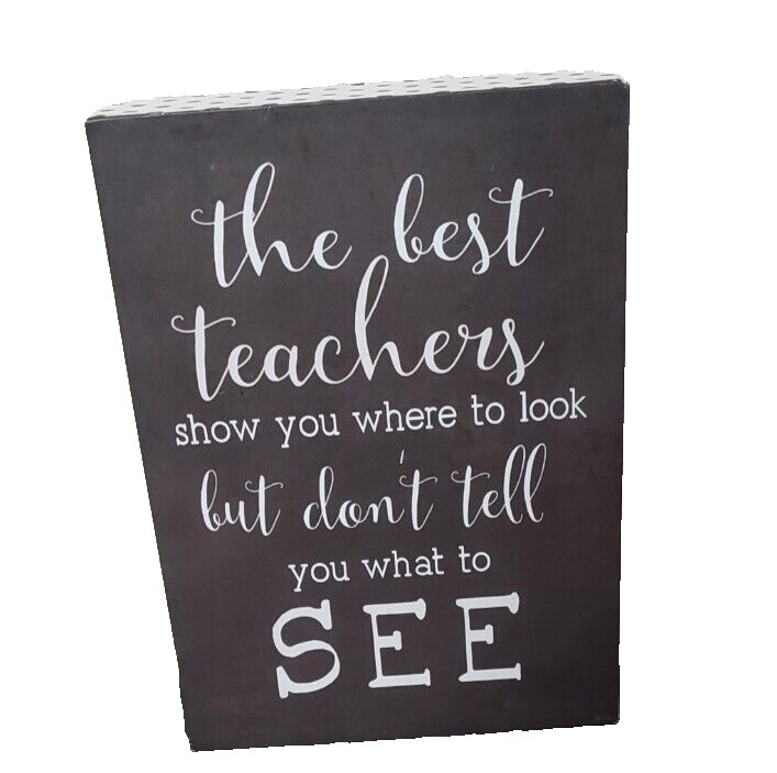 Belle Maison “The Best Teachers” Wood Painted Wall/Table Art Box Black/White